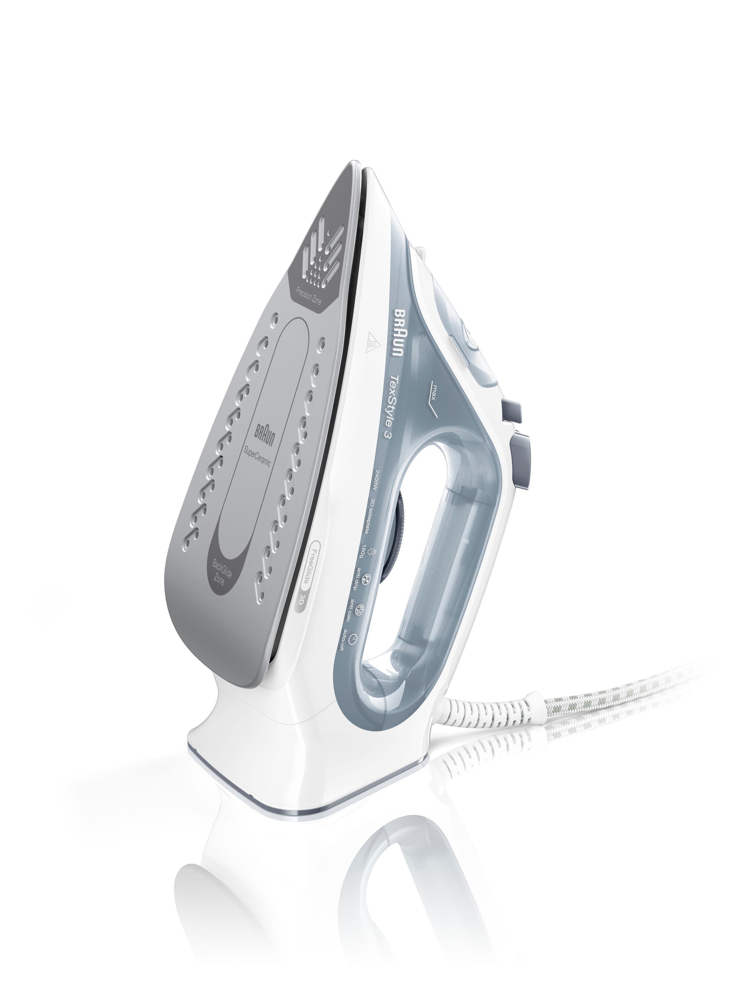 Braun Dampfbügeleisen "TexStyle 3 SI 3054 GY - 2.400 W, 180 g Dampfstoß, 27 günstig online kaufen
