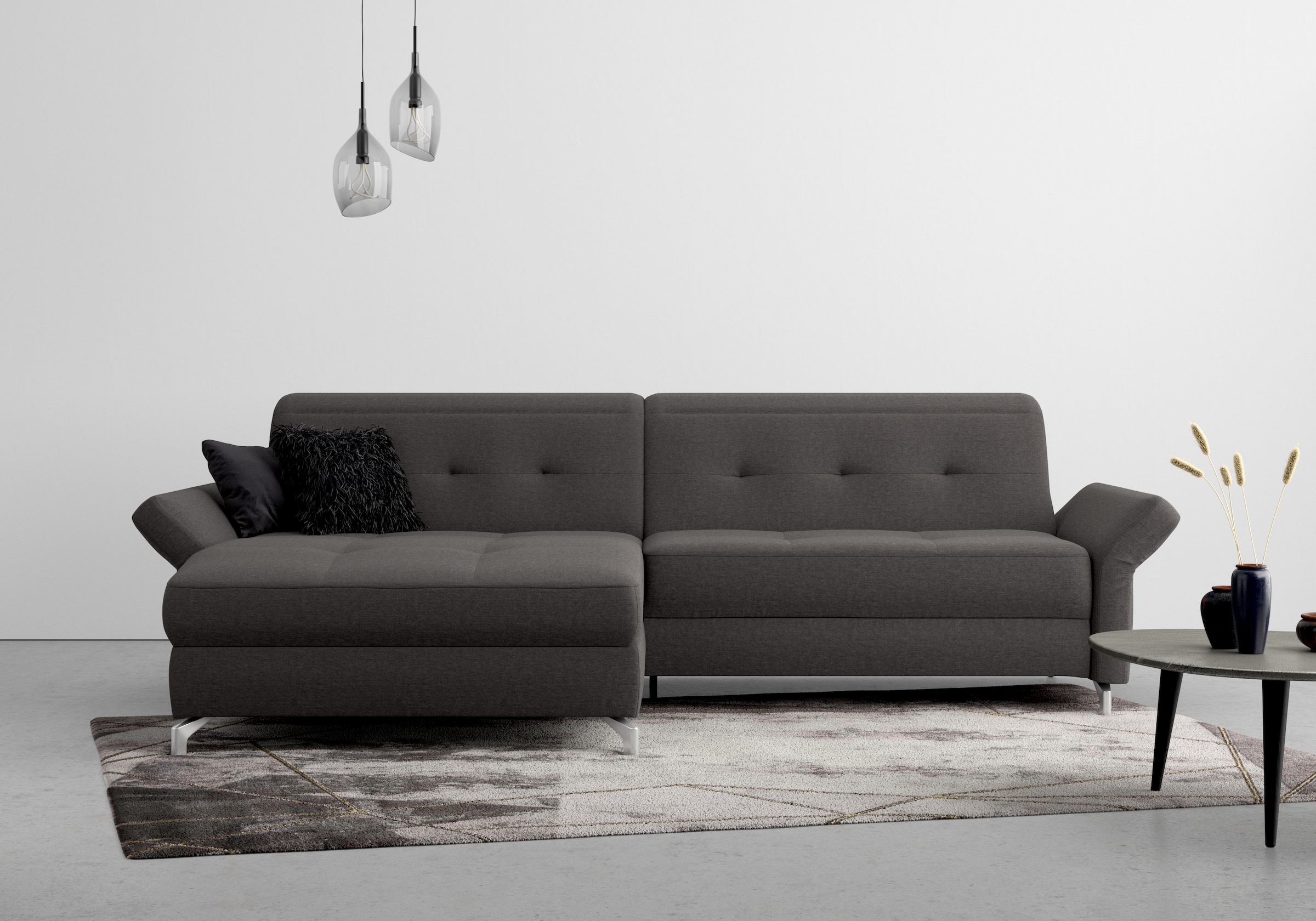 Home affaire Ecksofa "Maredo L-Form" Federkern, wahlweise auch mit Kopfteil günstig online kaufen