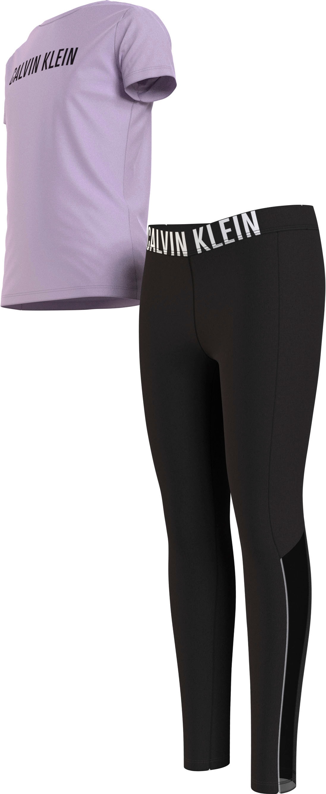 Calvin Klein Pyjama »KNIT tlg.), Beineinsätzen | leicht transparenten (SS+LEGGING)«, BAUR mit PJ (2 SET online bestellen