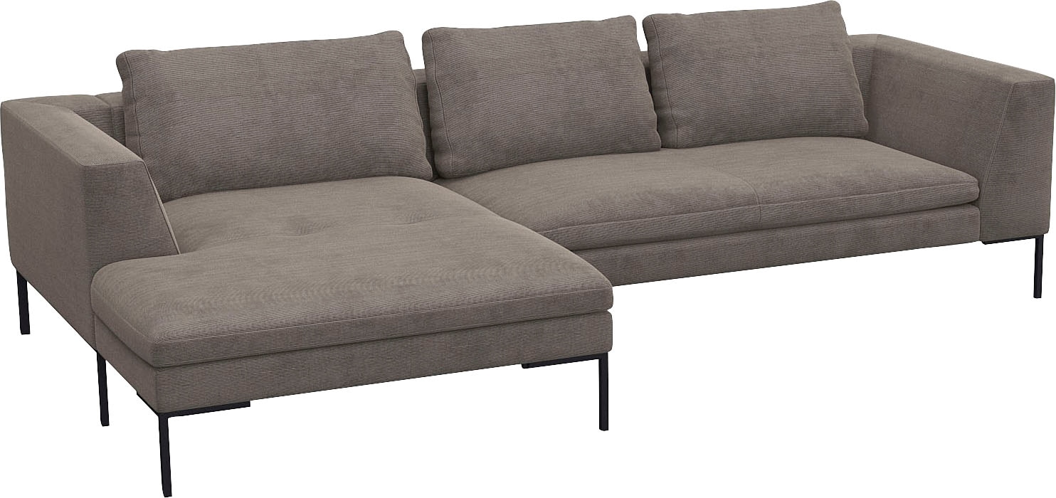 FLEXLUX Ecksofa »Loano, toller Sitzkomfort, L-Form«, modernes Sofa, frei im Raum stellbar, lose Kissen, Kaltschaum im Sitz
