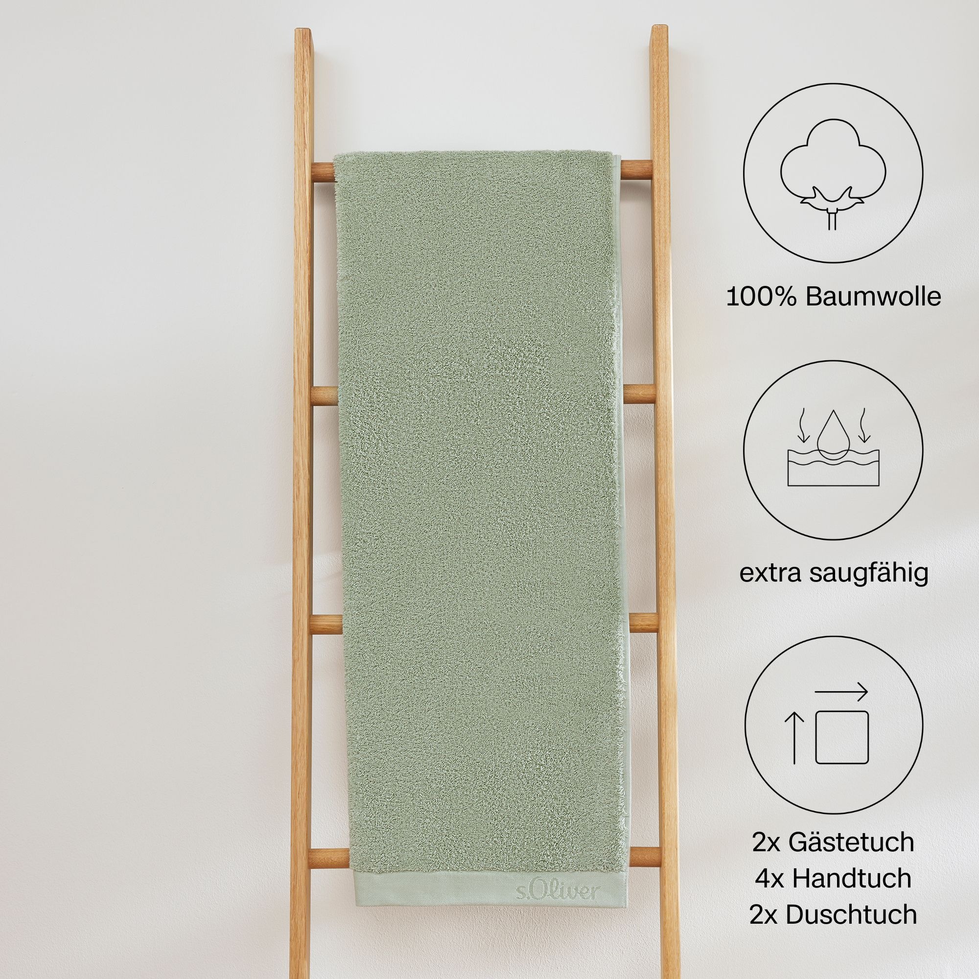 s.Oliver Handtuch Set "s.Oliver, Premium Qualität, 600 gr/m²" Set 8 Stk. Wa günstig online kaufen