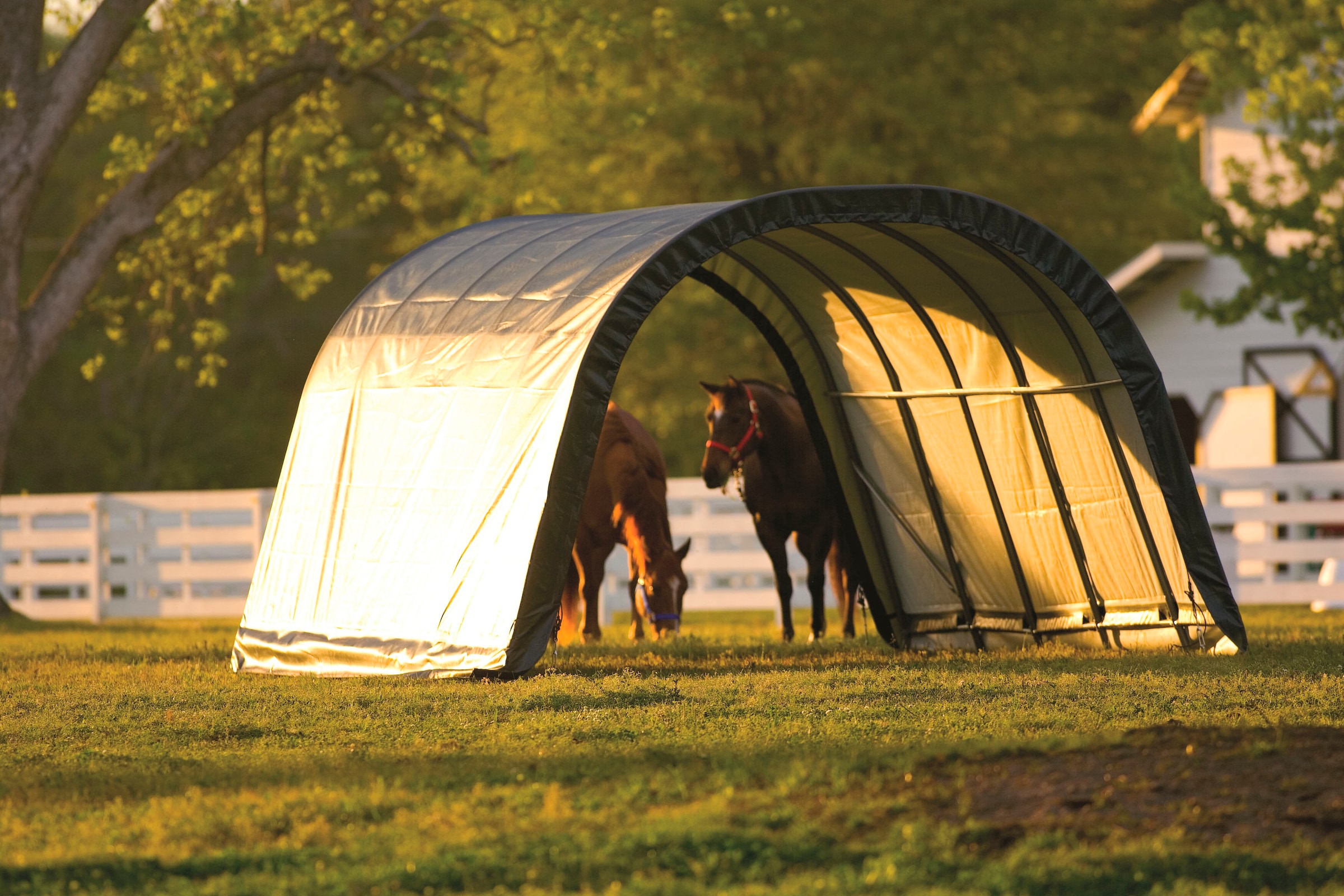 ShelterLogic Foliengerätehaus "Weidezelt", 22,57m², Grün günstig online kaufen