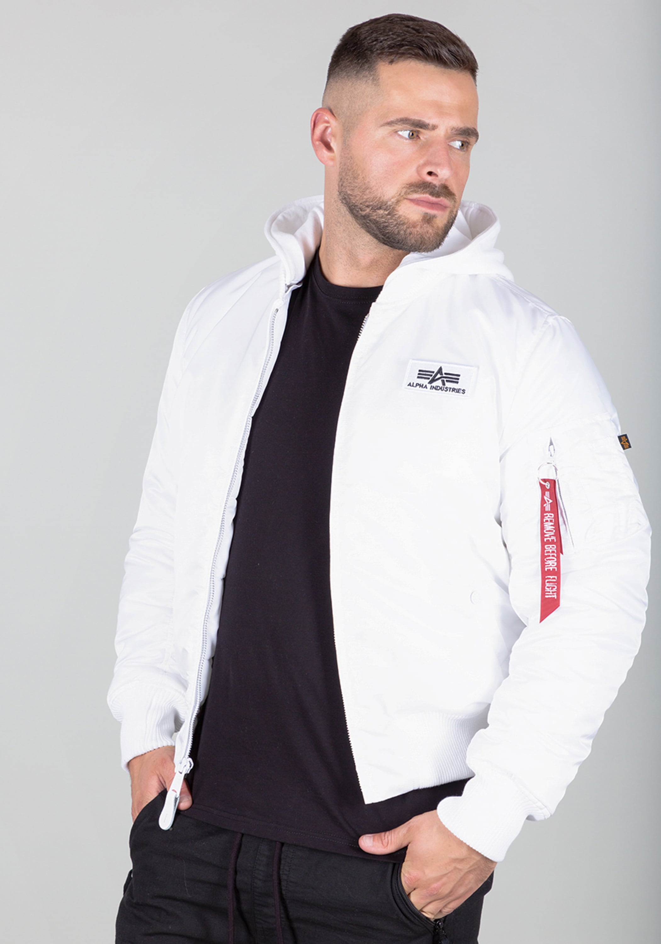 Alpha Industries Bomberjacke »Alpha Industries Men - Bomber Jackets MA-1 Zip Hood Back Print«