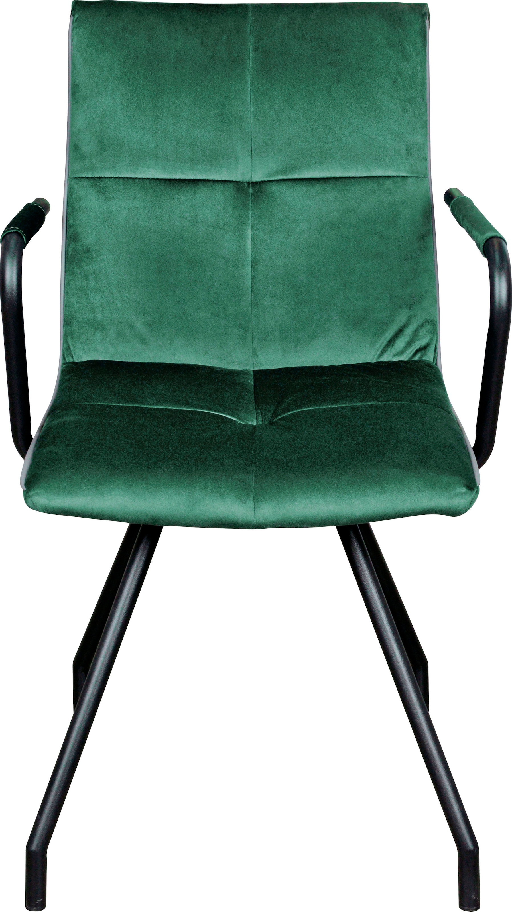 Kayoom Polsterstuhl »Stuhl Eaden 225 2er-Set, samtiger Stoffbezug, Paspel aus Kunstleder«, (Set), 2 St., stilvoll, pflegeleicht, zeitgemäße Farbgebung, samtiger Stoffbezug