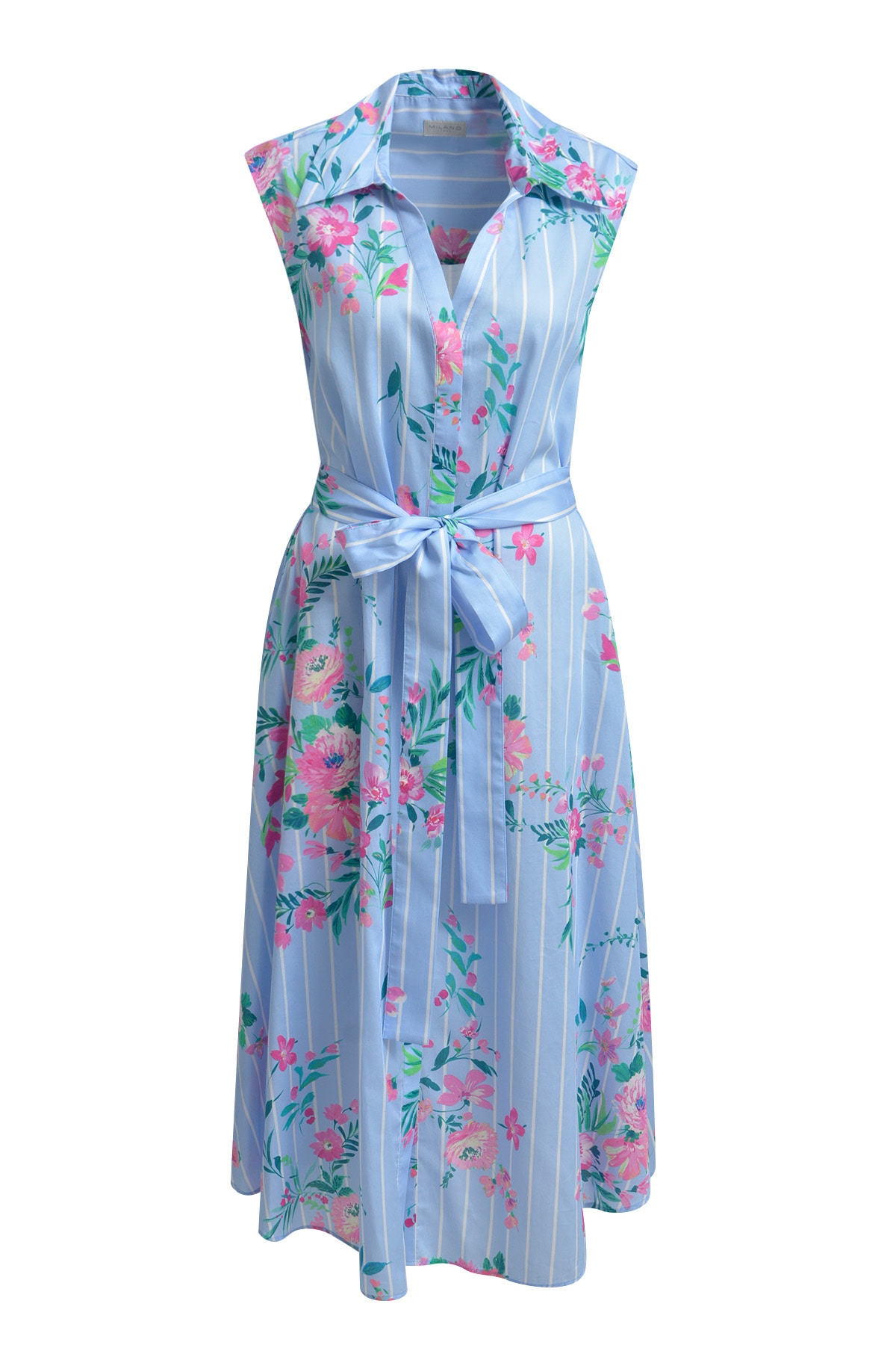 Milano Italy Sommerkleid Ohne Taschen aus Baumwolle