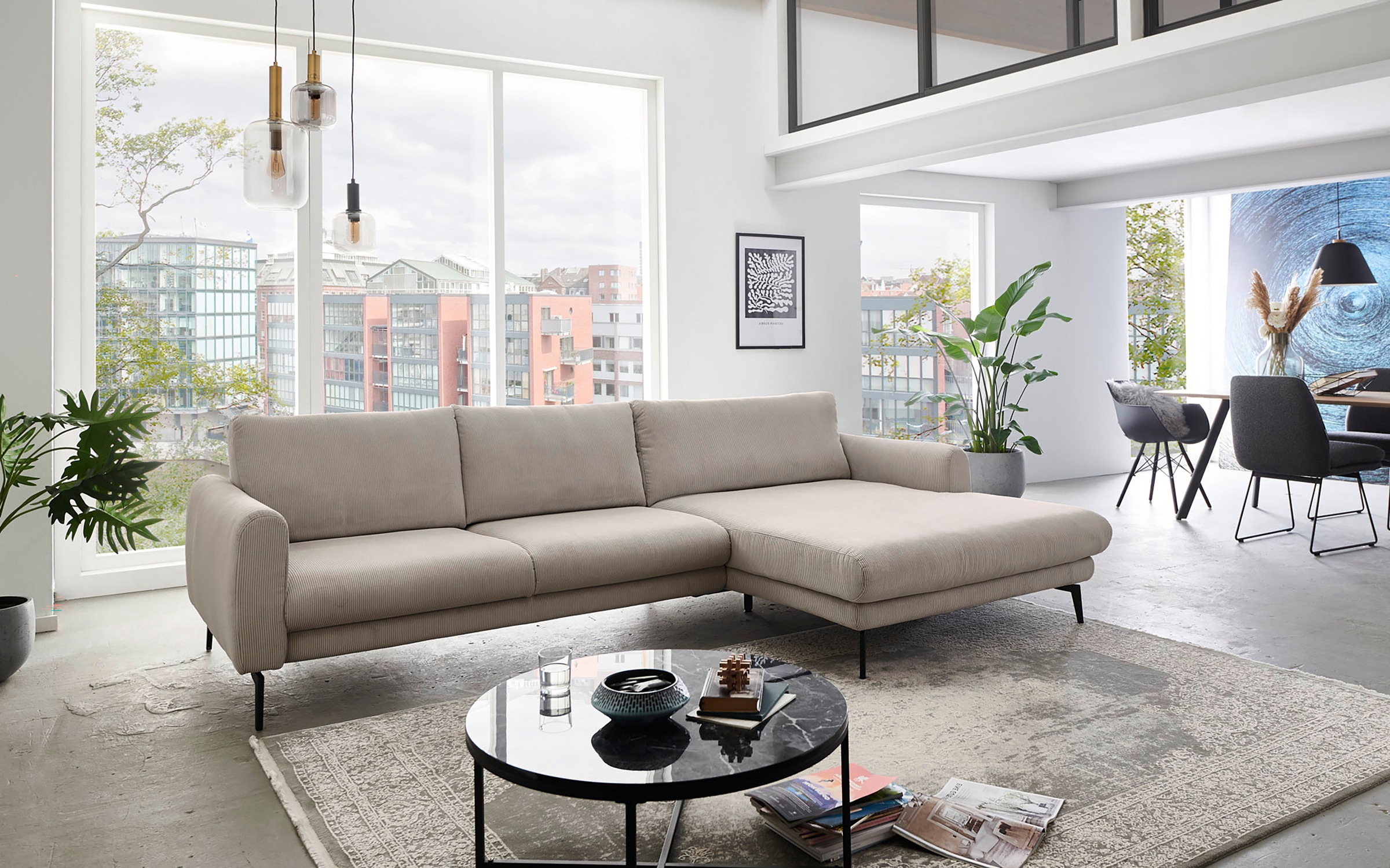 Die PlanBar Ecksofa »MP-IN23147 L-Form«, (2 St.), Kaltschaumpolsterung, softer Sitz & verstellbare Kopfstützen