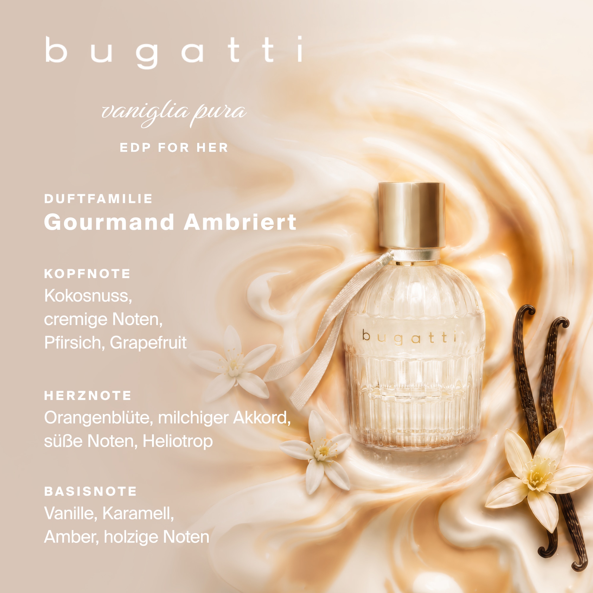 bugatti Eau de Parfum »vaniglia pura« mit 60 ml Inhalt, flüssig