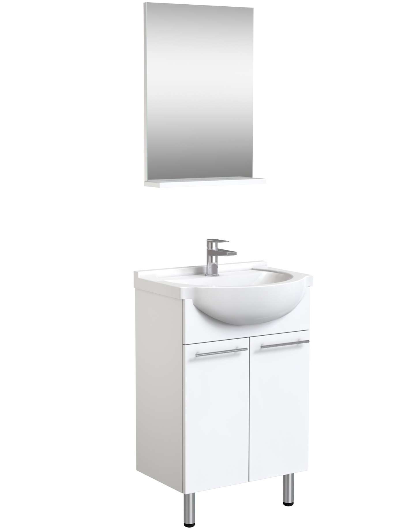 welltime Badezimmer-Set "Quadro" Komplett-Set, Spiegel, Waschtisch incl. Wa günstig online kaufen