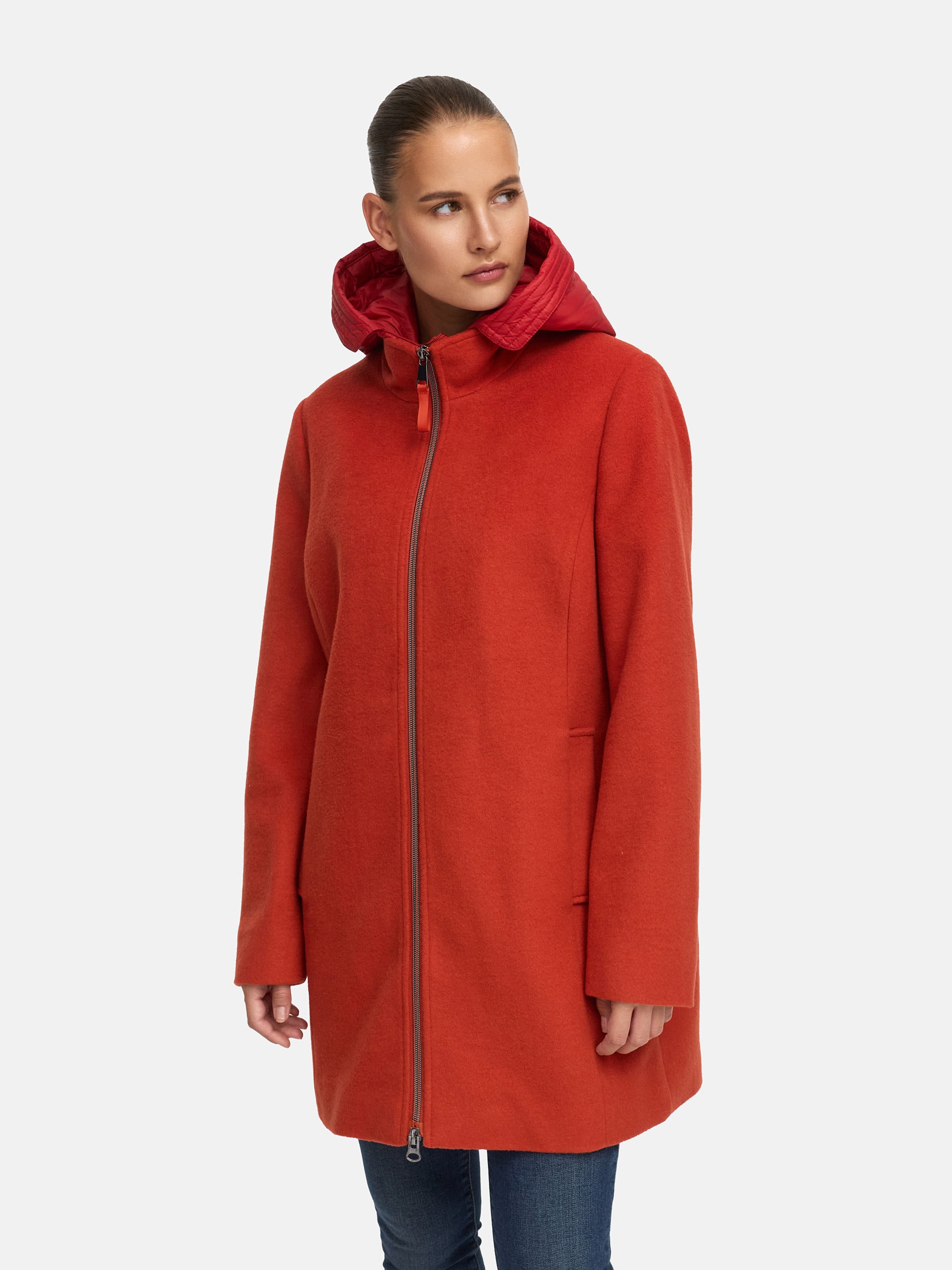 MANISA Wolljacke, mit Kapuze, mit herausnehmbarer Kapuze
