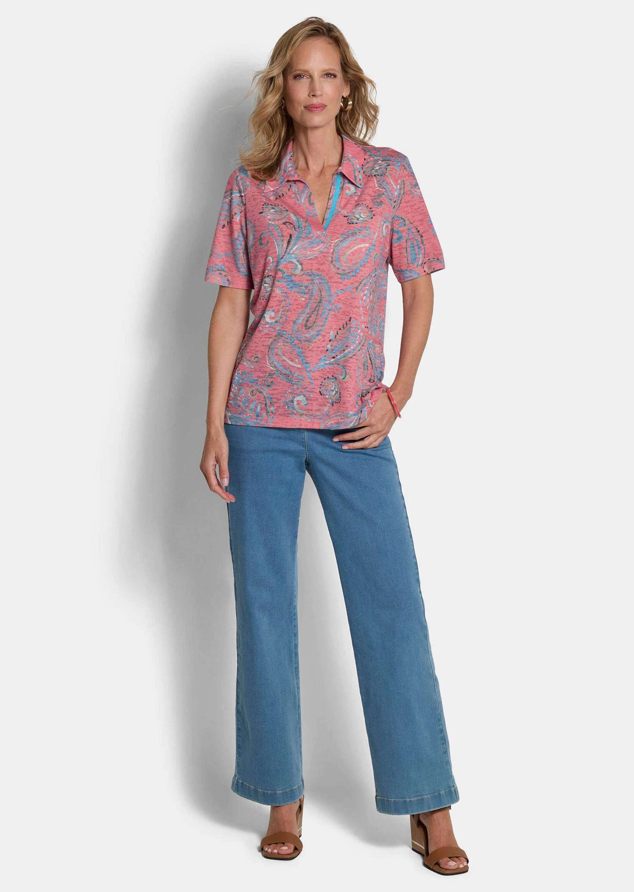 GOLDNER Print-Shirt "Kurzgröße Blusenshirt mit Paisley-Muster" stretchbeque günstig online kaufen