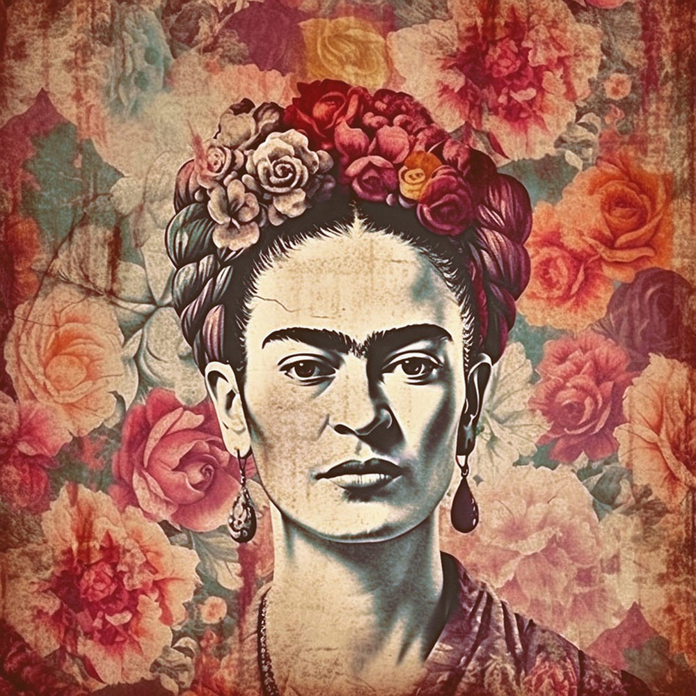 A.S. Création Leinwandbild "Frida in Bloom - Wandbild Bunt Keilrahmen Kunst günstig online kaufen