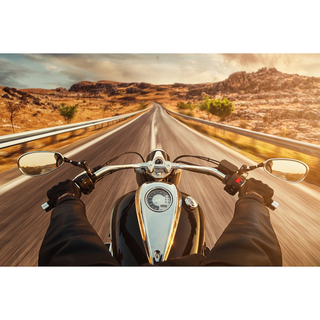 Papermoon Fototapete »Motorrad fahren«
