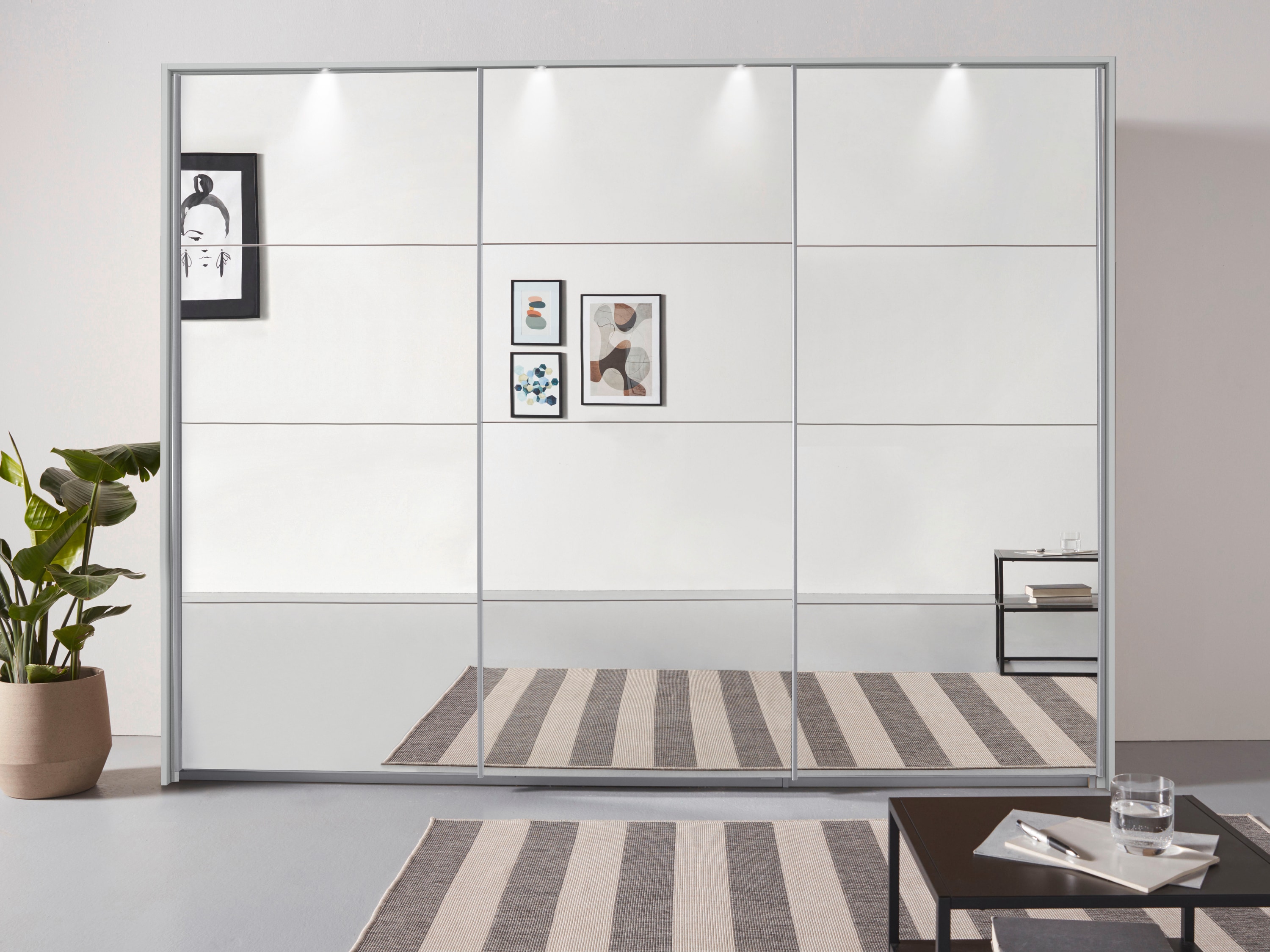 OTTO home "Mehrzweckschrank Aktenschrank Möbel Mietswohnung Schlafzimmer OTELI" Breiten 211/278/323/368 cm Höhen 214/233 cm, inkl. Passepartout optional mit Beleuchtung MADE IN GERMANY