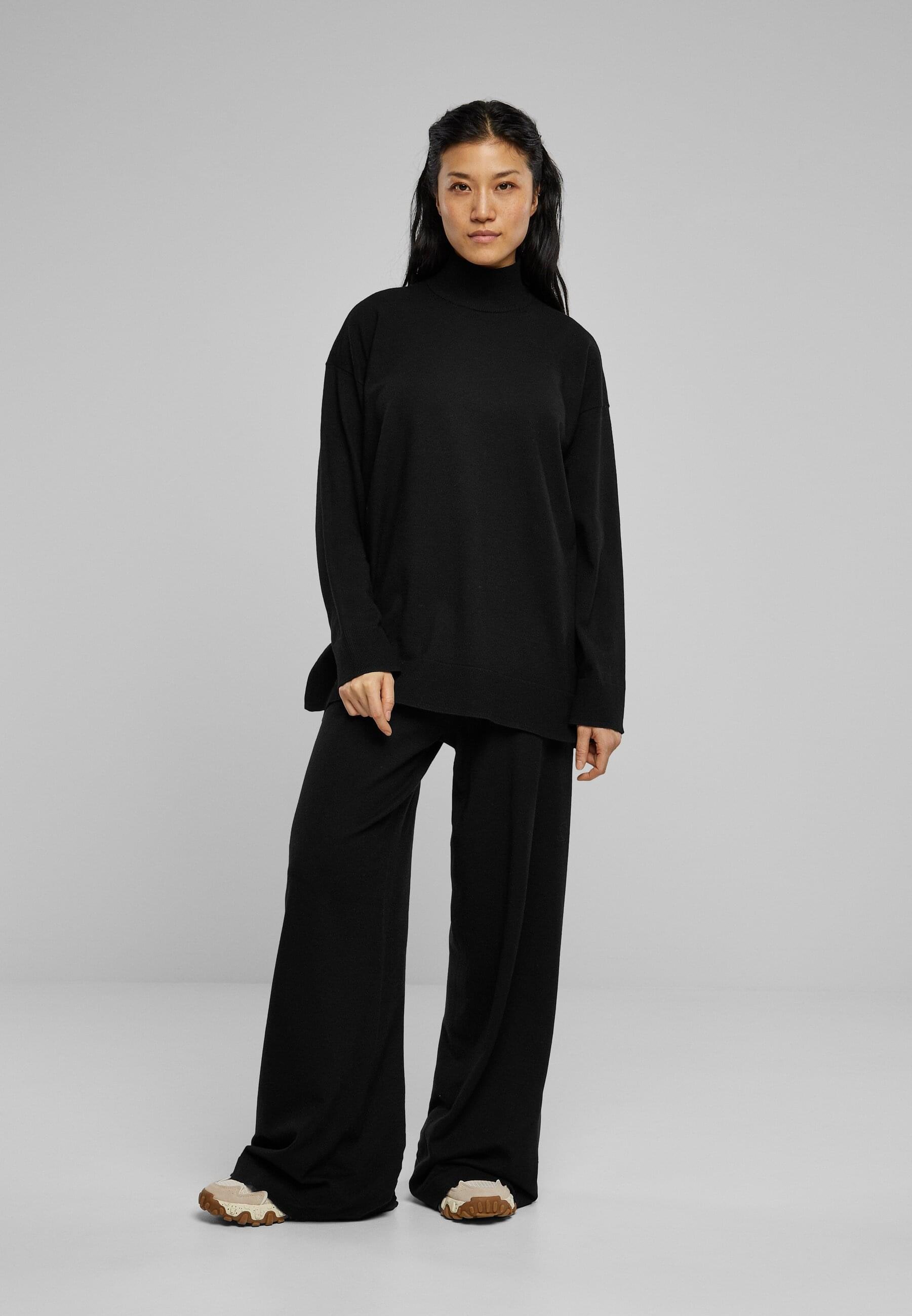 URBAN CLASSICS Rundhalspullover »Urban Classics Damen Ladies Knitted Eco Viscose Sweater«, (1 tlg.)