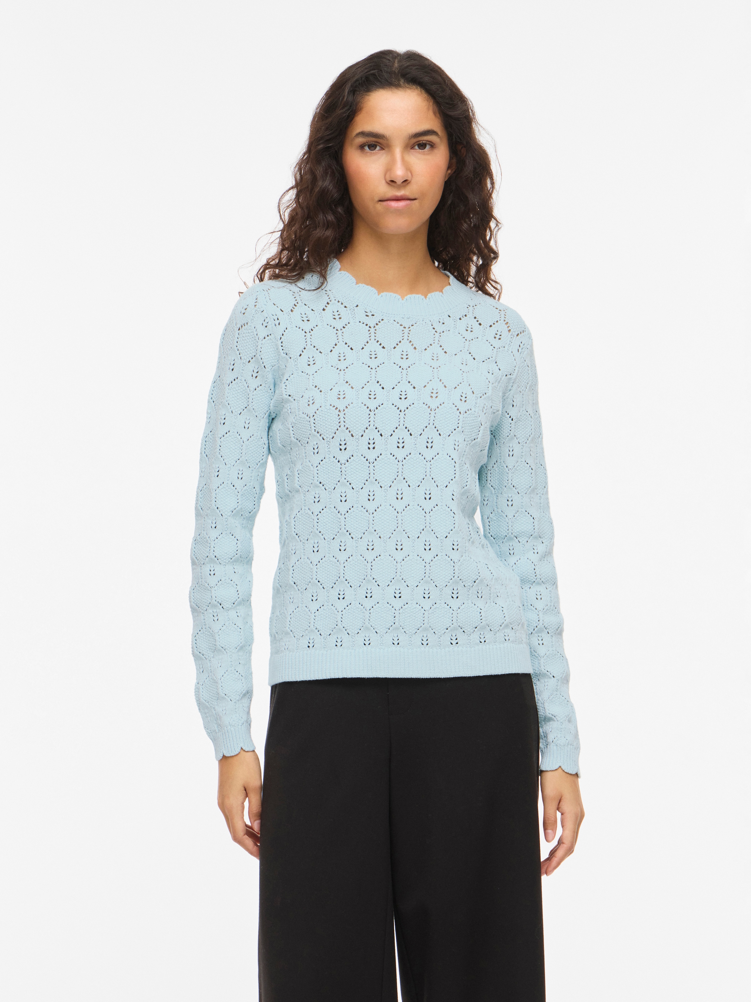 Vila Rundhalspullover "VILOWEN L/S POINTELLE KNIT TOP/PB" günstig online kaufen