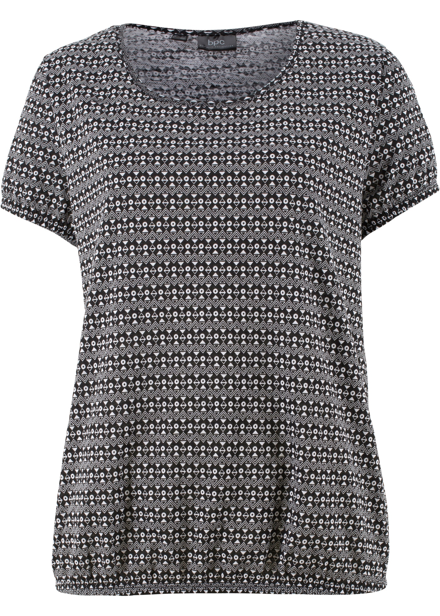 bonprix T-Shirt mit All-Over Print und Rundhalsausschnitt
