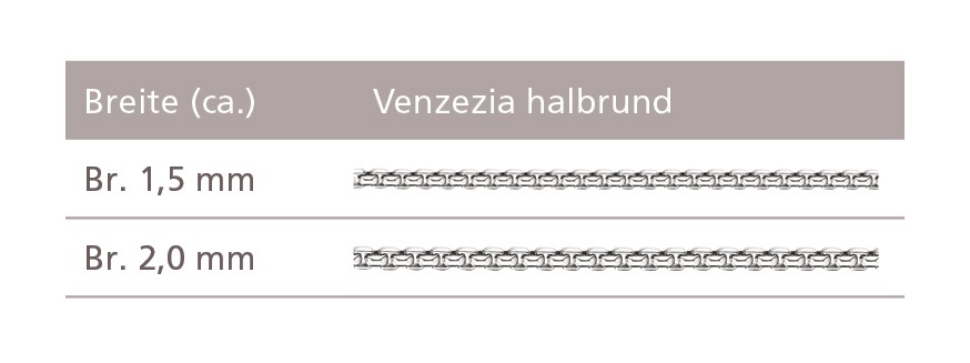 Firetti Collierkettchen »Schmuck Geschenk Silber 925 Halskette Venezianerkette halbrund«, Made in Germany