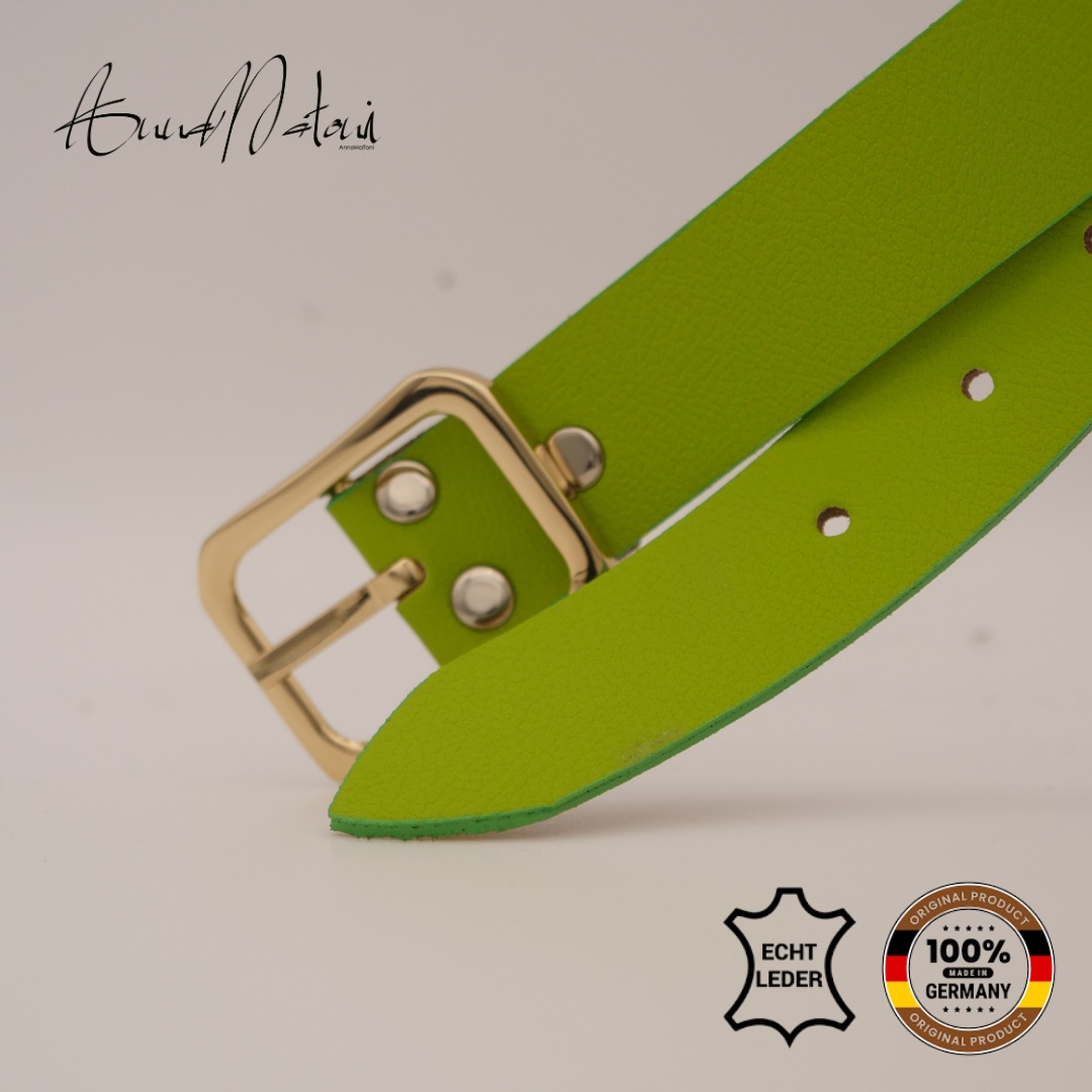 AnnaMatoni Mali Leather Belt Green 115cm 3