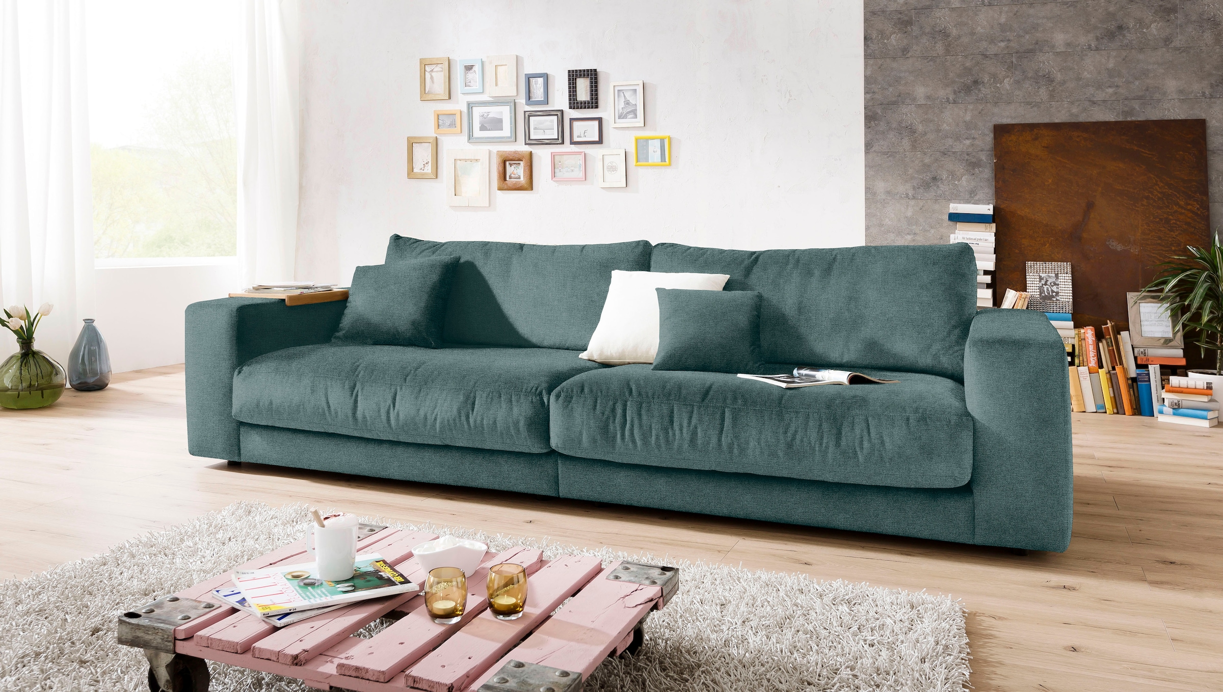 3C Candy Big-Sofa "Enisa II" incl. 1 Flatterkissen, Wahlweise mit Flecken-Schutz-Bezug Easy care