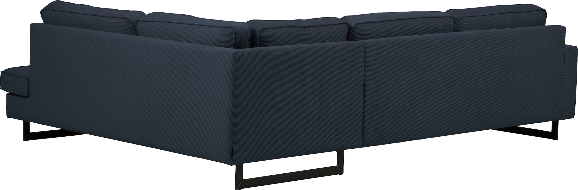 Places of Style Ecksofa »Pinto, 290 cm, Ottomane links / rechts«, Cord, Feincord, Luxus-Microfaser Leder und Chenille