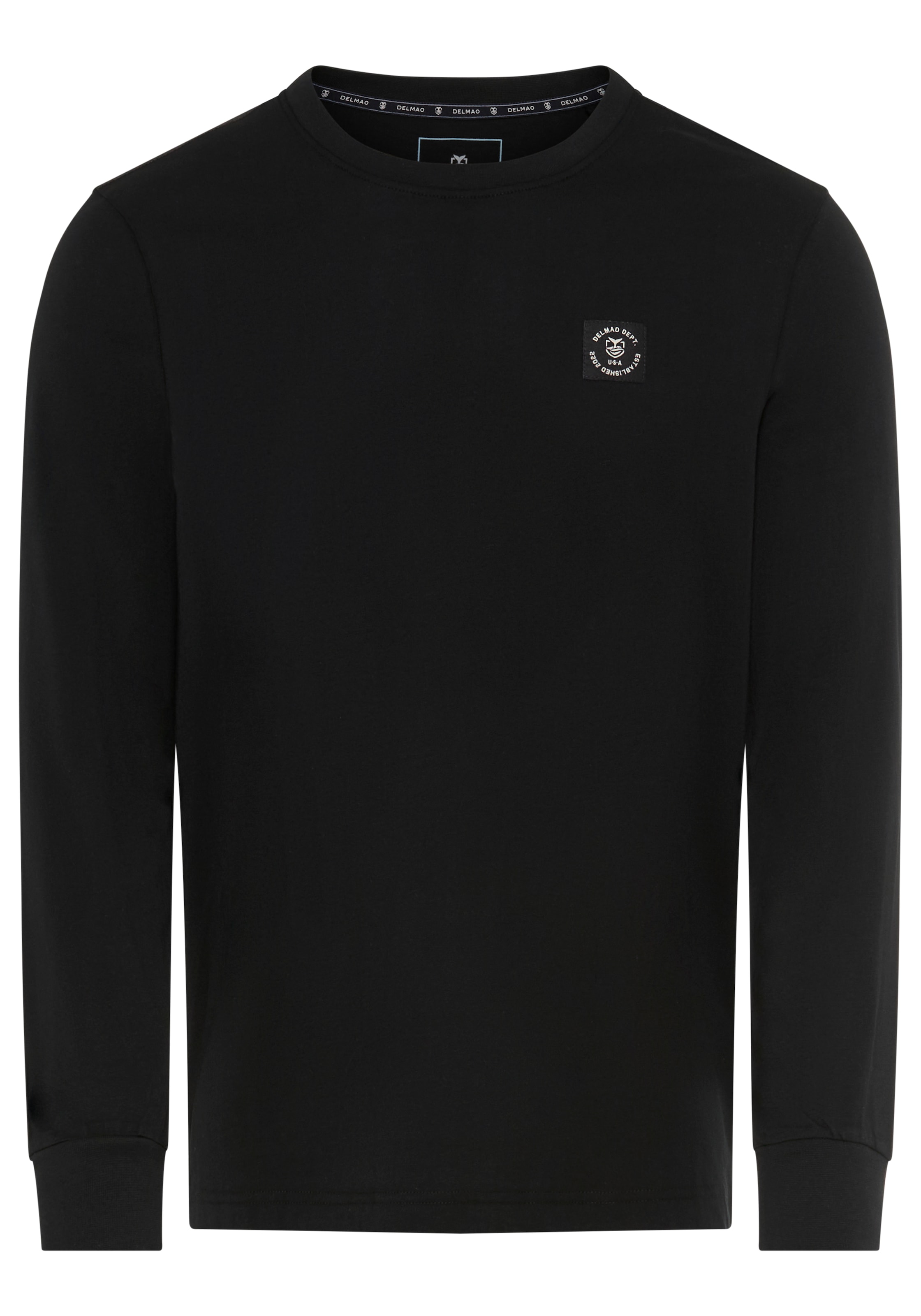 DELMAO Rundhalsshirt mit Markenlabel