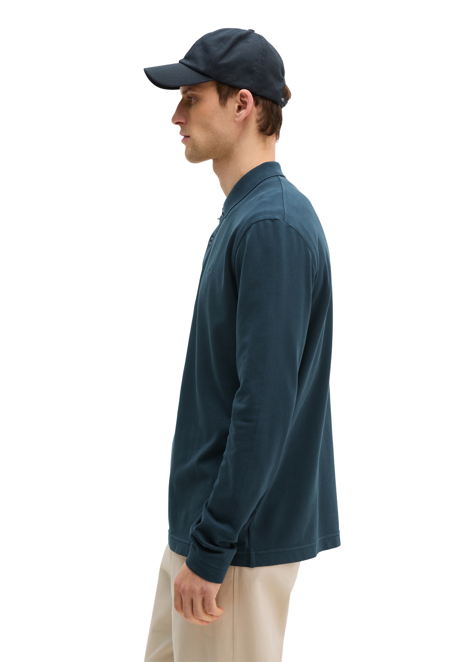 Marc O'Polo Langarm-Poloshirt »aus Bio-Baumwolle mit Elasthan«