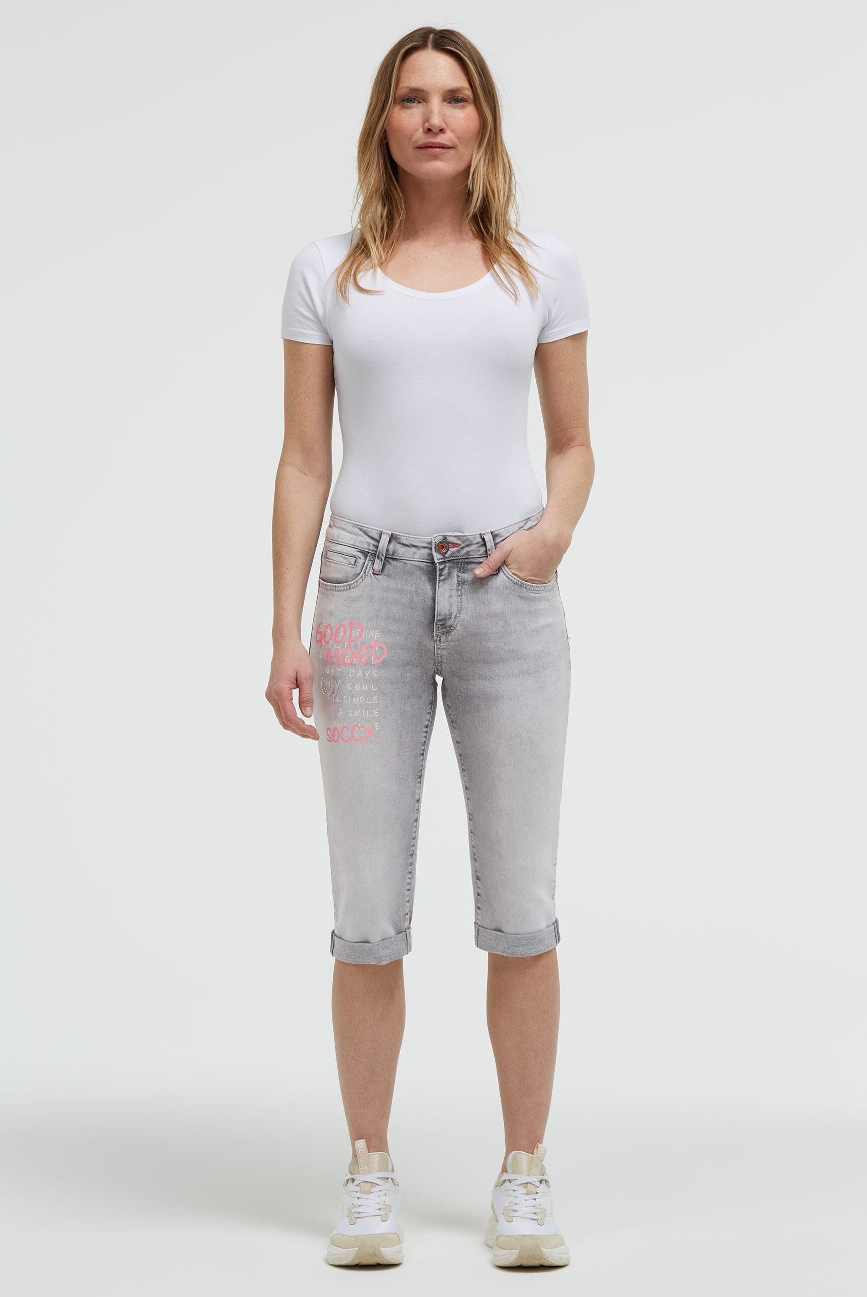 SOCCX Regular-fit-Jeans mit Turn-Up Saum