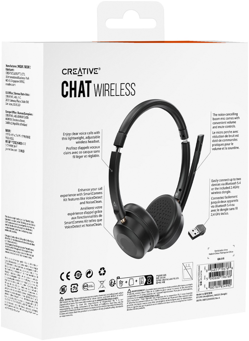 Creative PC-Headset »Chat Wireless, On-Ear-Headset Bluetooth oder 2.4 GHz Funkverbindung«