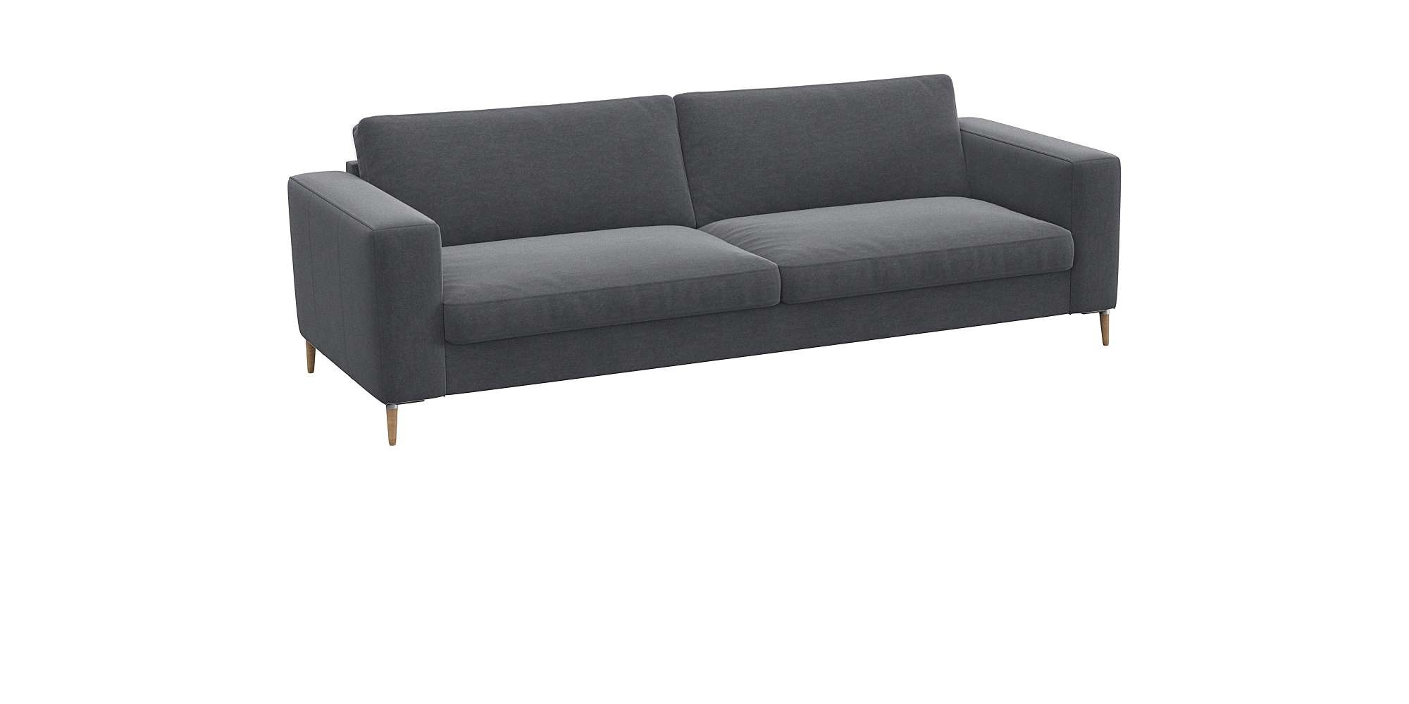 FLEXLUX 3-Sitzer »Fiore, super Sitzkomfort durch Kaltschaum im Sitz«, breite Armlehnen, Füße Alu+ Eiche
