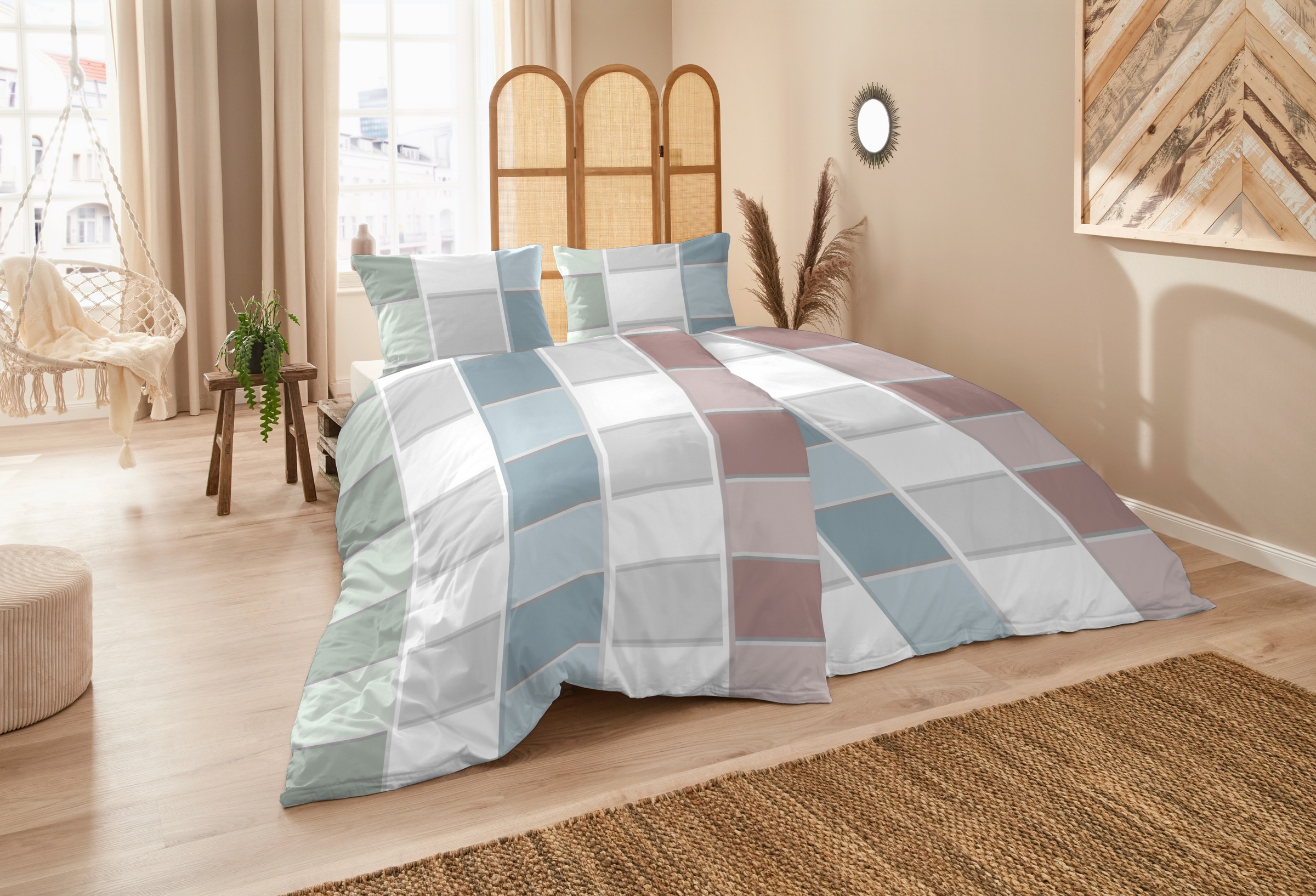 Thumbnail - Primera Bettwäsche "Mako-Satin-Bettwäsche Havana" 2 Stk. tlg. mit Karo Muster