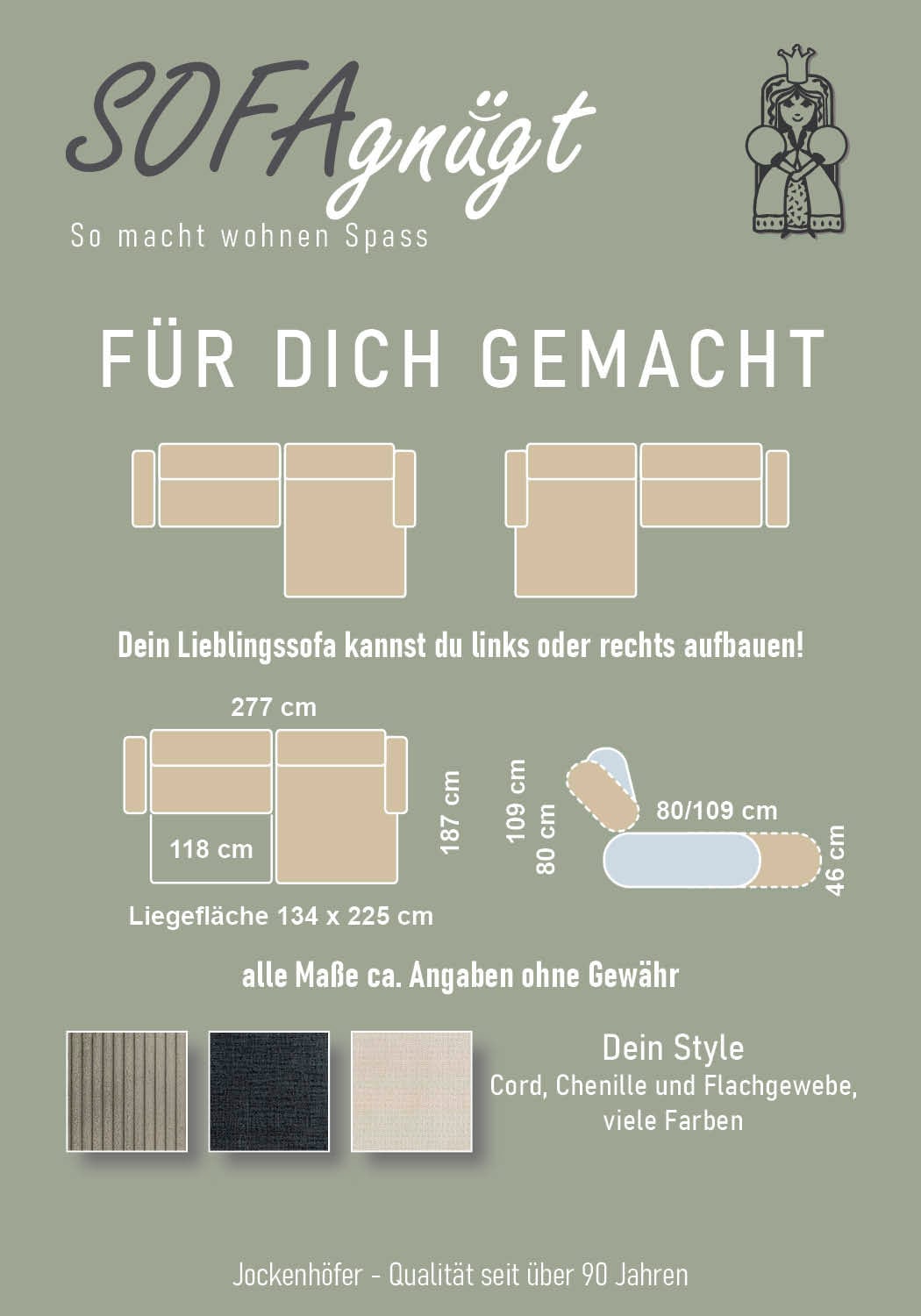 Jockenhöfer Gruppe Ecksofa »Slider L-Form, B: 277 cm Couch, 60cm elektrische Sitztiefenverstellung« 140kg Belastbarkeit, USB-Anschluss, Kopfteilverstellung & Zierkissen