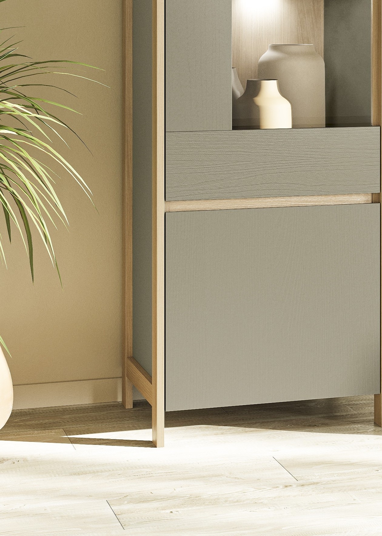 Home affaire Wohnwand »Stranda, moderne Anbauwand, Komplettset im Scandi-Style«, (3 St.), enthält Vitrine, Lowboard und Wandboard, 270 cm breit