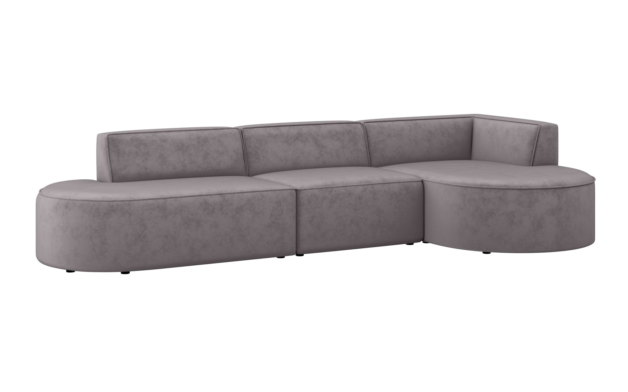 andas Ecksofa »EIVIND Designer Sofa mit Ottomane rechts/links, B/T/H: 343/159/72 cm«, L-Form mit Wellenunterfederung, auch in Feincord und Bouclé