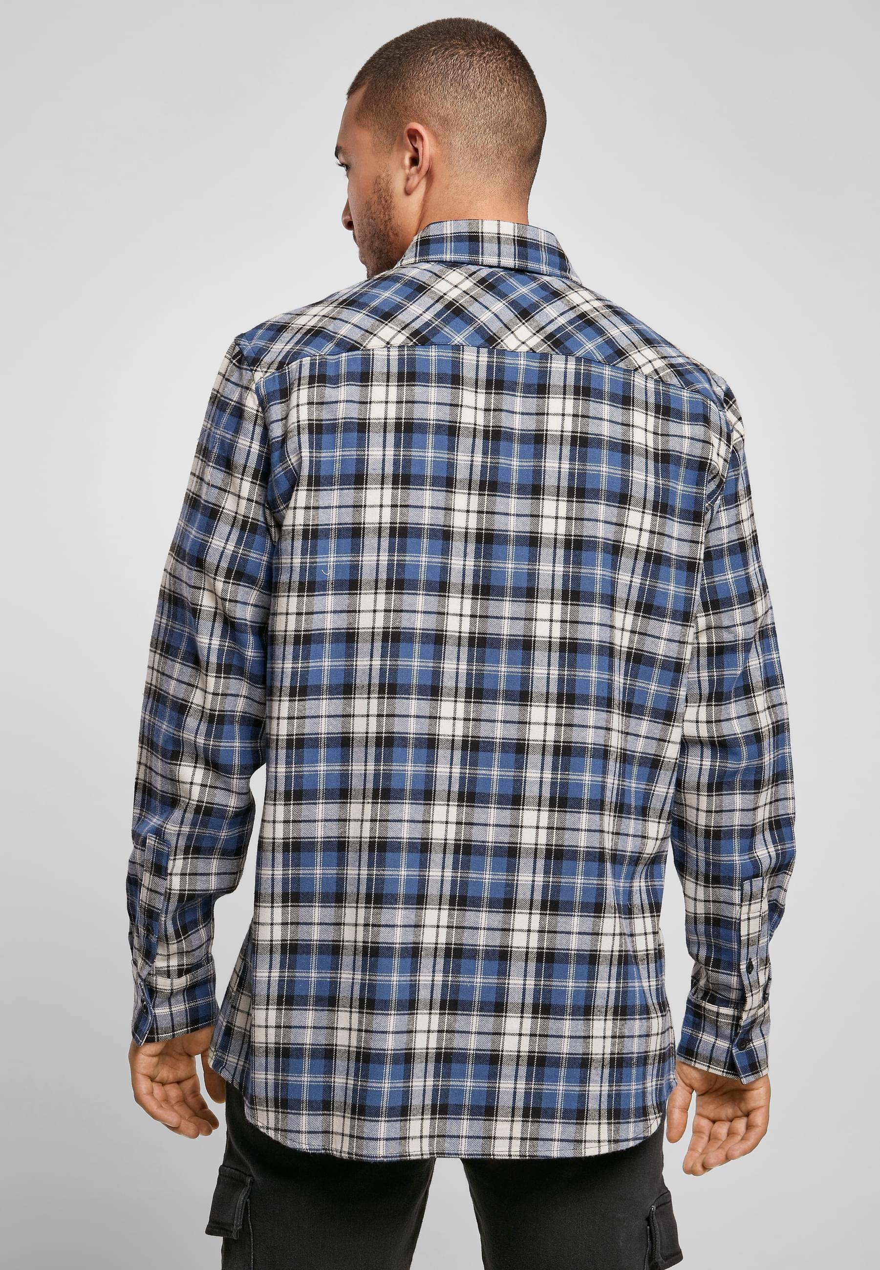 URBAN CLASSICS Langarmhemd »Urban Classics Herren Checked Roots Shirt«, (1 tlg.)