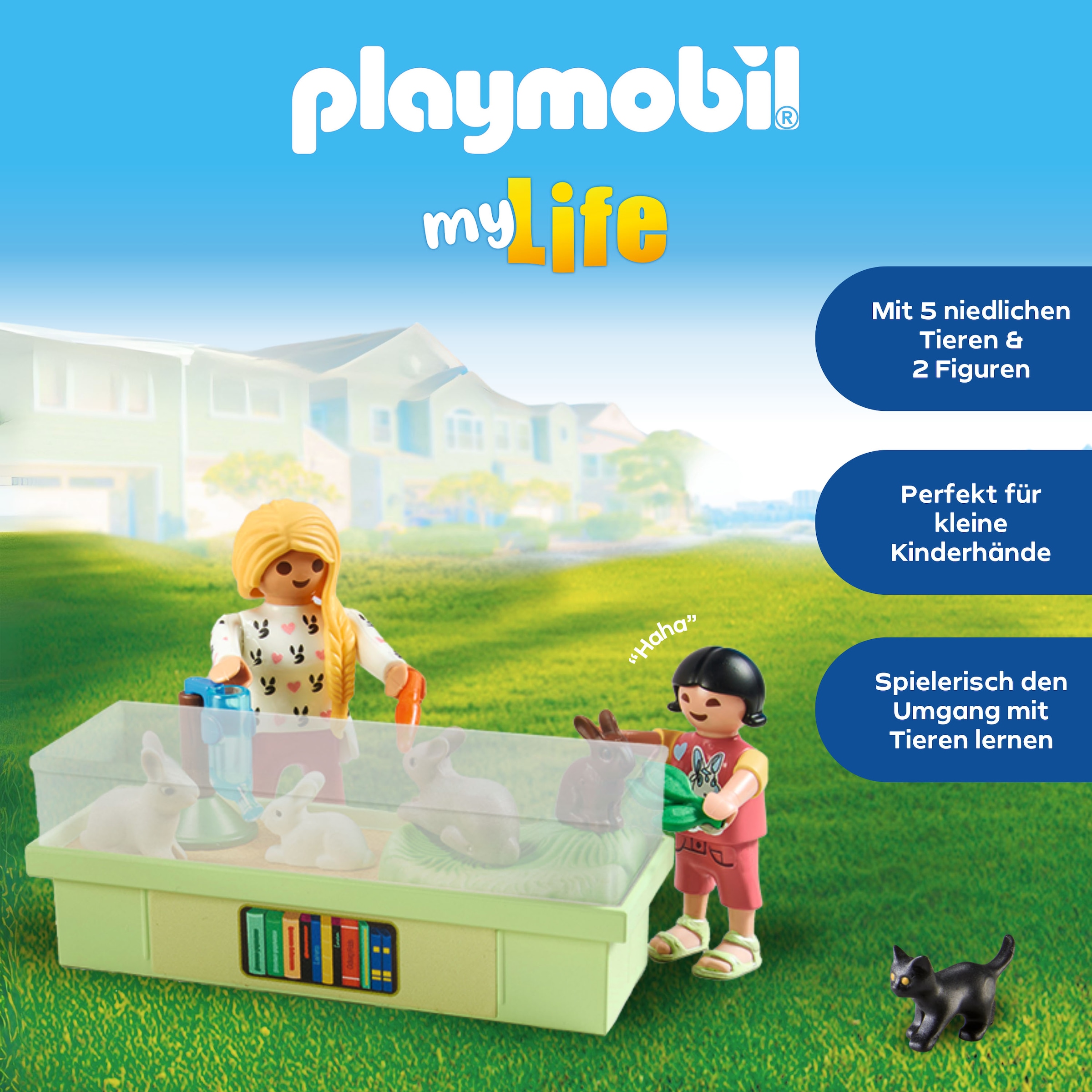 Playmobil® Konstruktions-Spielset »Familie mit Hasen (71753), Playmobil My Life«, (30 St.)
