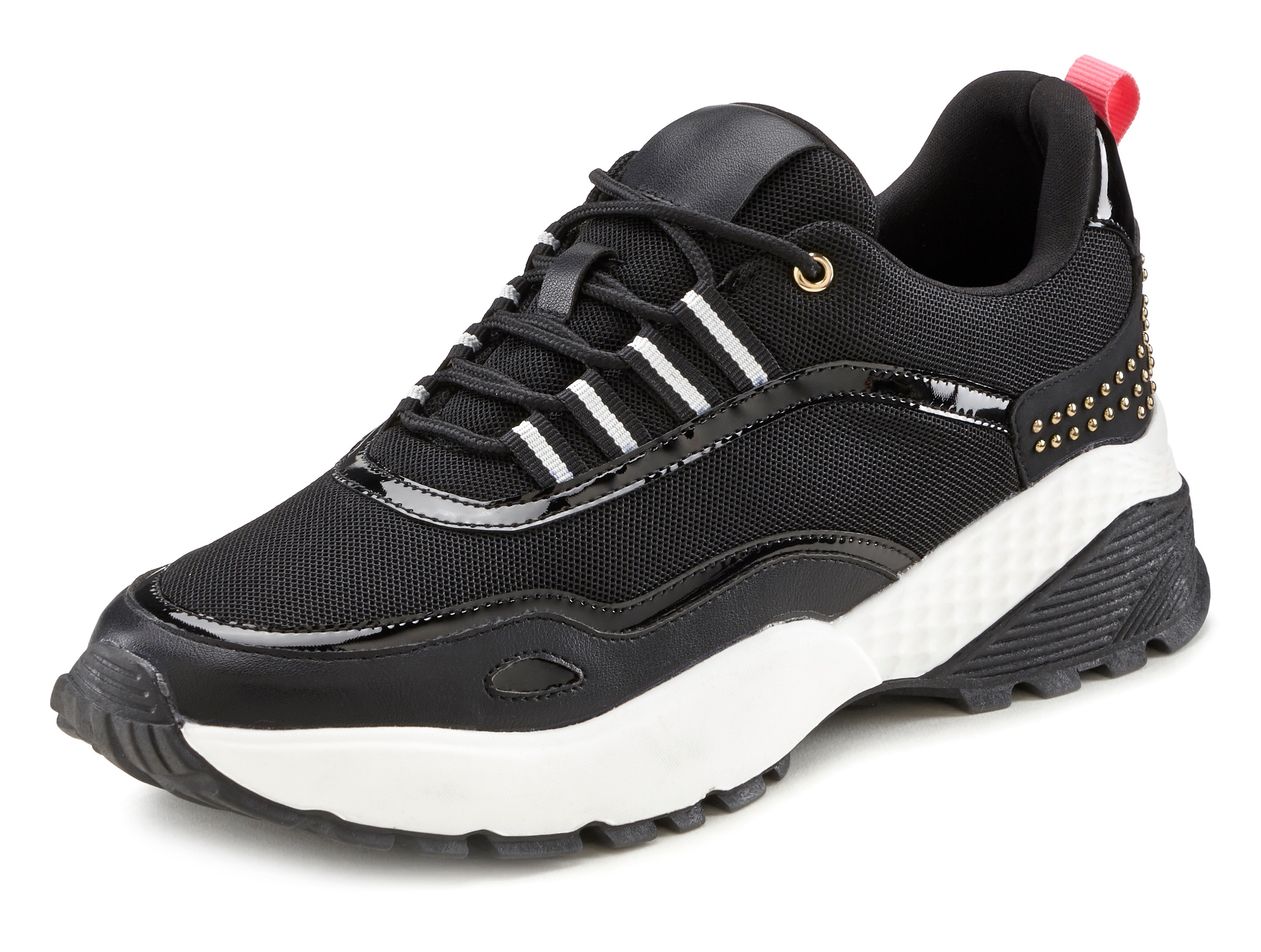 LASCANA Sneaker mit bequemer Chunky Sohle und trendigen Lack Details VEGAN