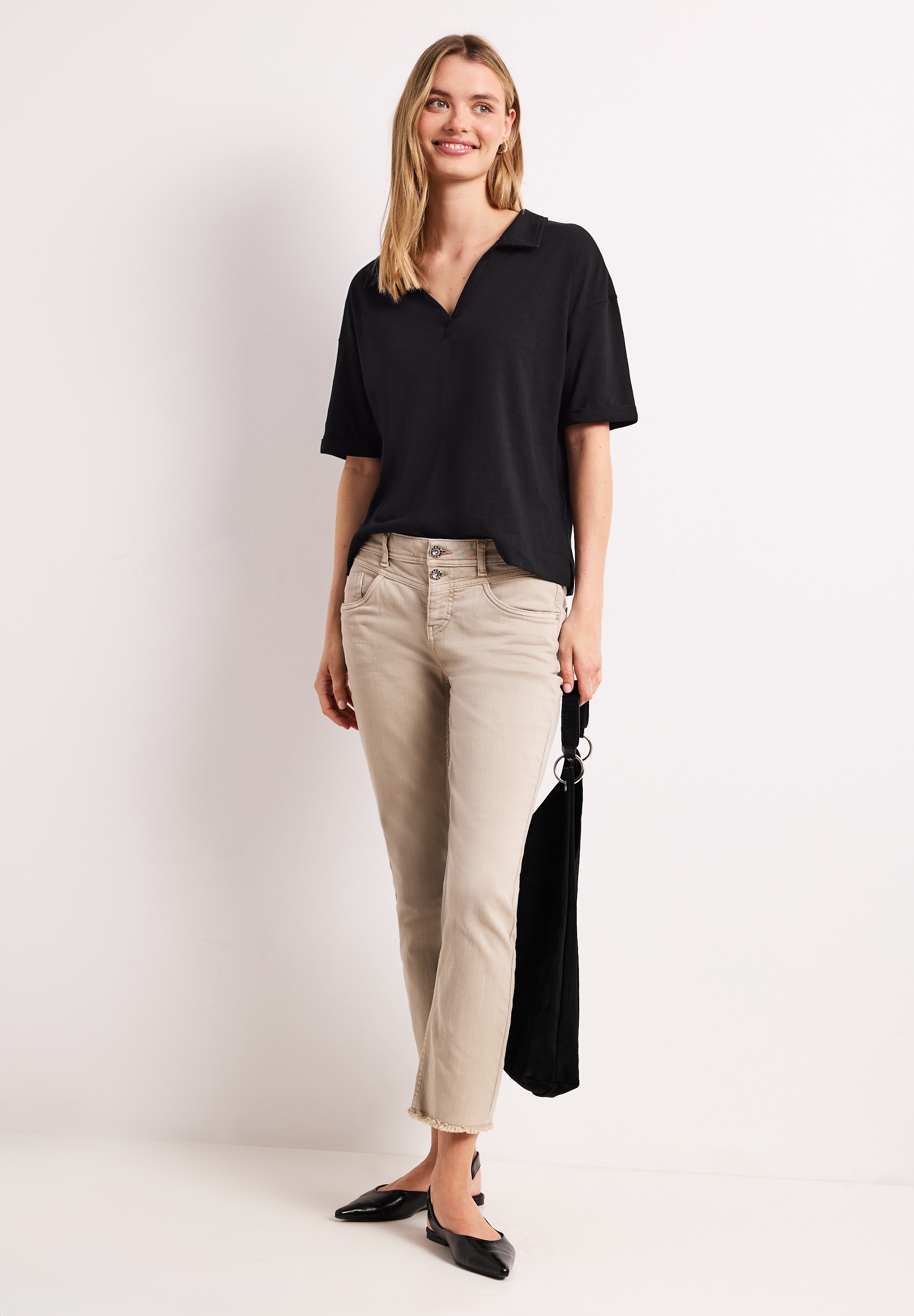 STREET ONE Poloshirt im soften Baumwoll-Mix
