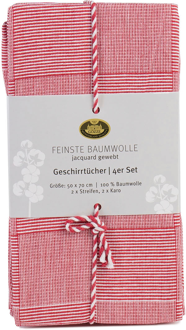 Gözze Geschirrtuch »Geschirrtücher, Des. 60054«, (Set, 4 tlg.), aus 100% Baumwolle, jacquard gewebt