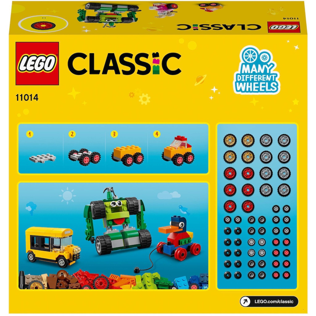 LEGO® Konstruktionsspielsteine »Steinebox mit Rädern (11014), LEGO® Classic«, (653 St.)