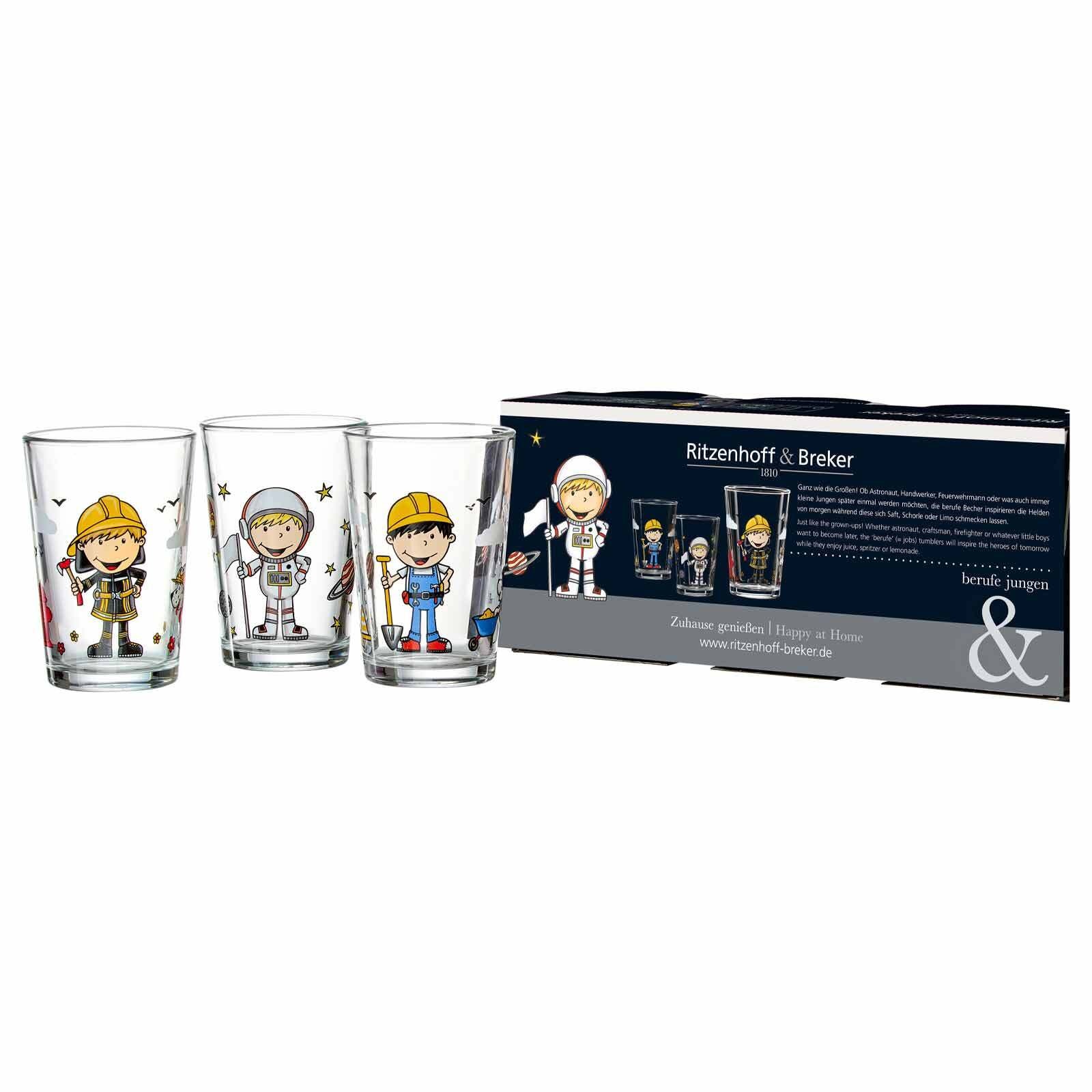 Ritzenhoff & Breker Kinderbecher »Kindergläser Berufe Jungen 205 ml 3er Set bunt«