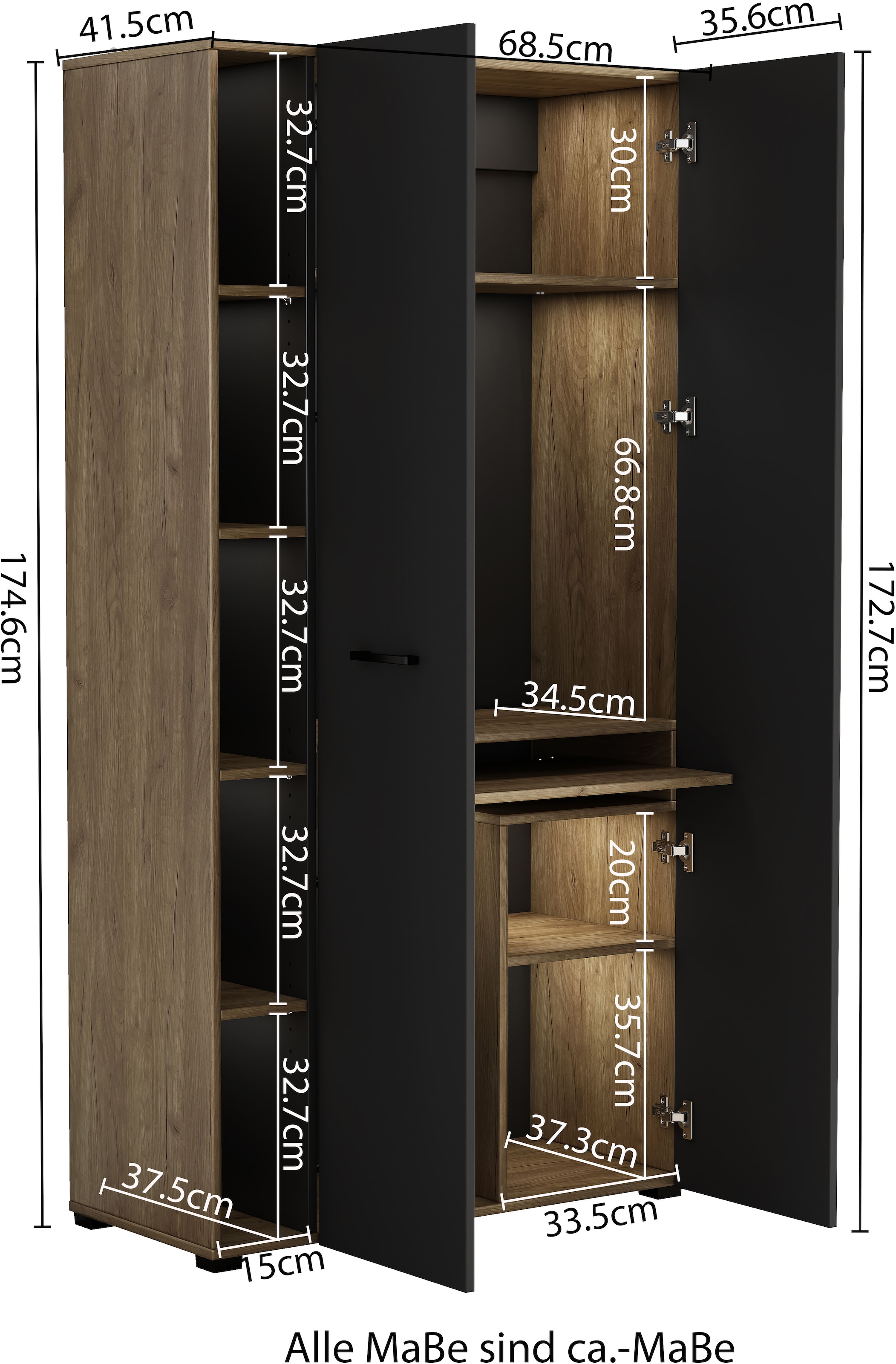OTTO home Computerschrank »Moid« Set,  für Arbeitszimmer, mit zwei Türen, mit Tastaturauszug