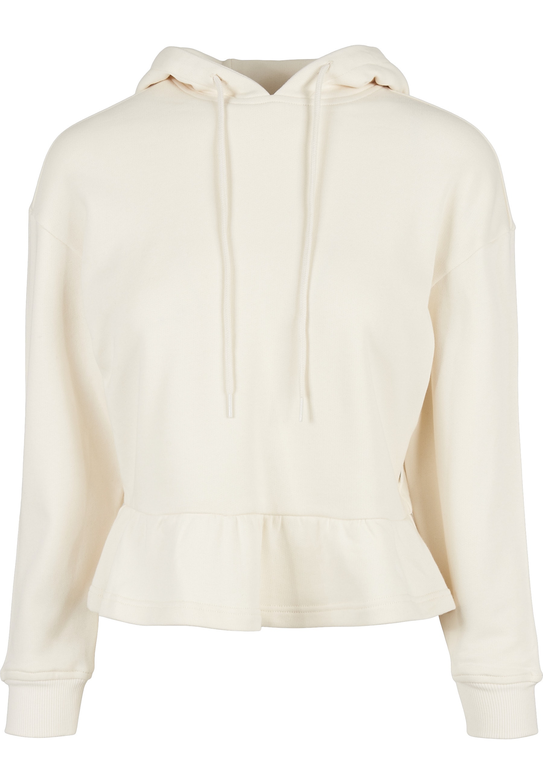 URBAN CLASSICS Rundhalspullover "Urban Classics Damen Ladies Organic Volants Hoody" 1 Stk.