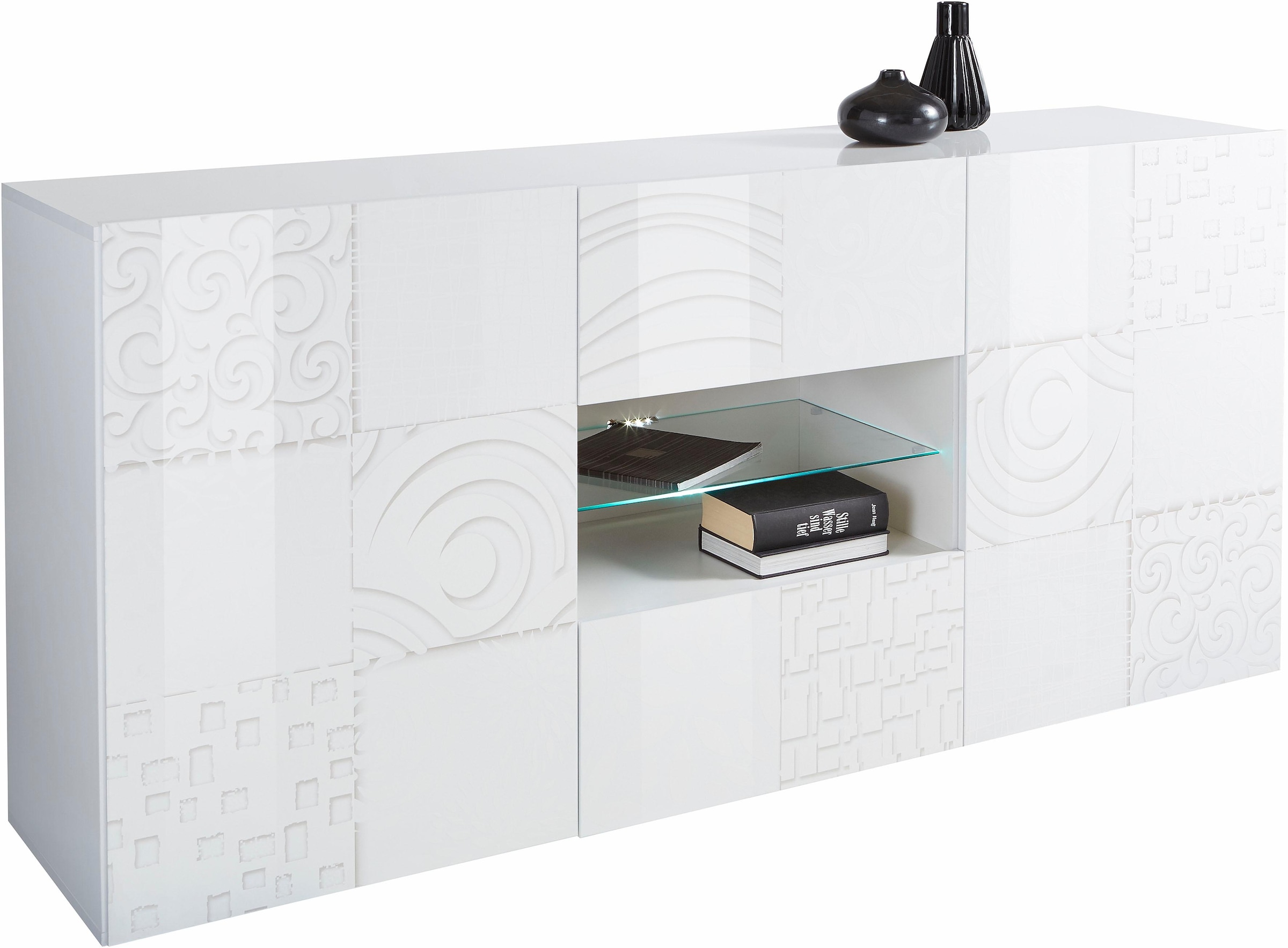 INOSIGN Sideboard »Miro«, Breite 181 cm mit dekorativem Siebdruck