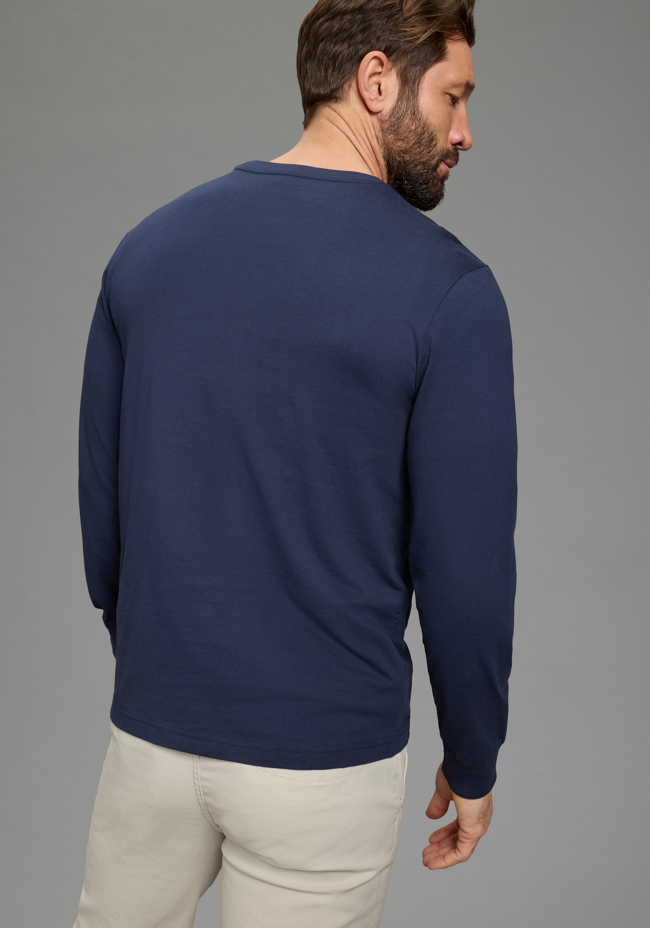 Man's World Langarmshirt »Neue Kollektion!« casual Stil, Langarmshirt, schmale Passform, unifarben