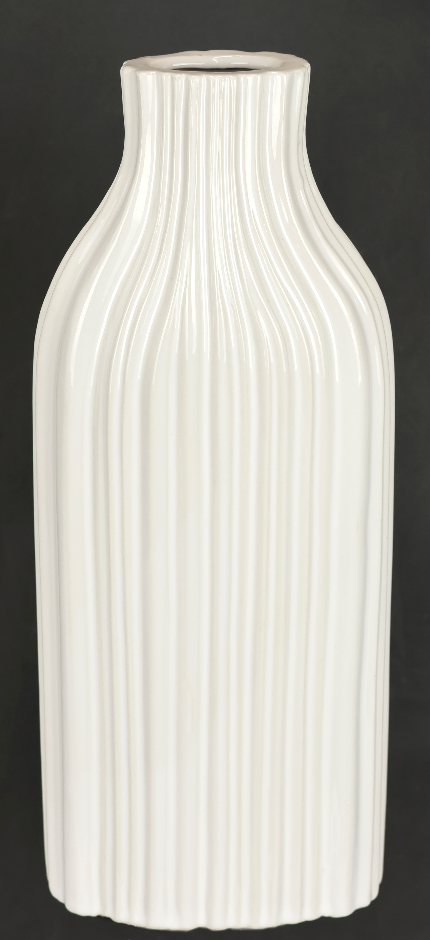 I.GE.A. Dekovase "Blumenvase aus Keramik, geriffelt, bauchig, glänzend, Ker günstig online kaufen