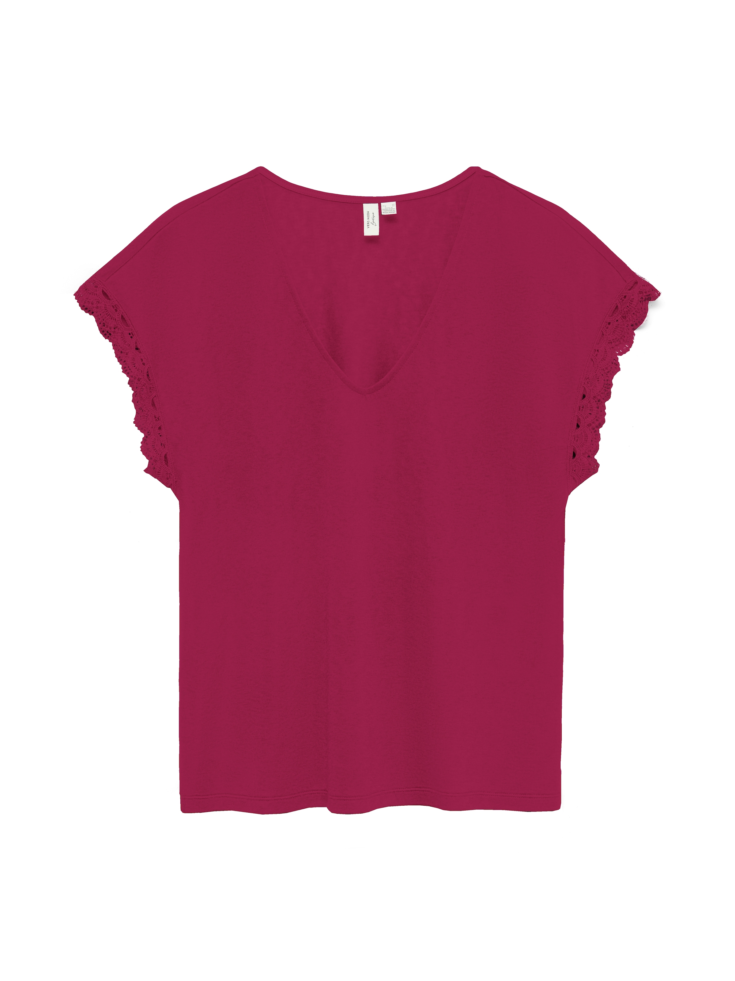 Vero Moda Blusenshirt »VMIBILSA S/S V-NECK TOP JRS BTQ« mit Spitzendetails
