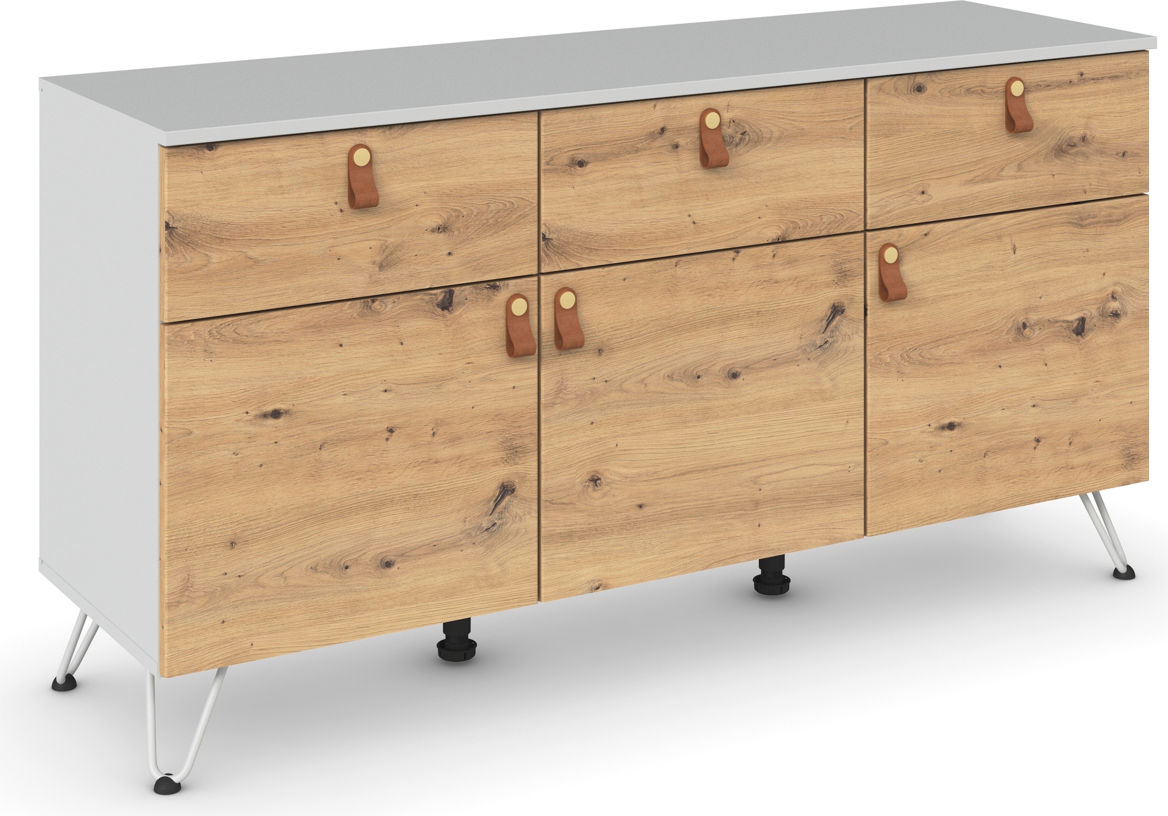 rauch Kombikommode "Homey by Aditio", mit Grifflaschen in Leder, 3 Schublad günstig online kaufen