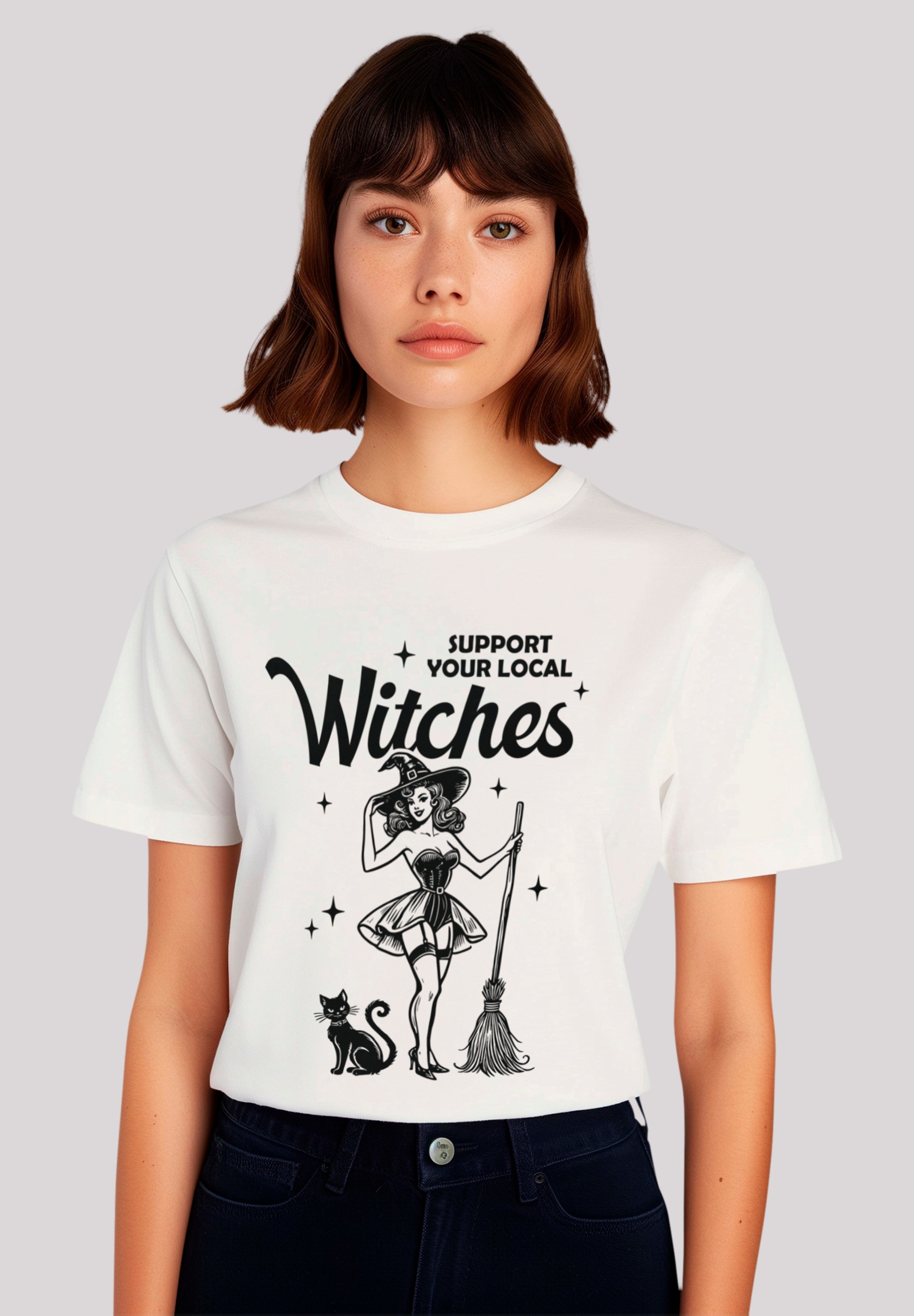 T-Shirt »Halloween Witch support your local witches«, Premium Qualität, Unisex Schnitt