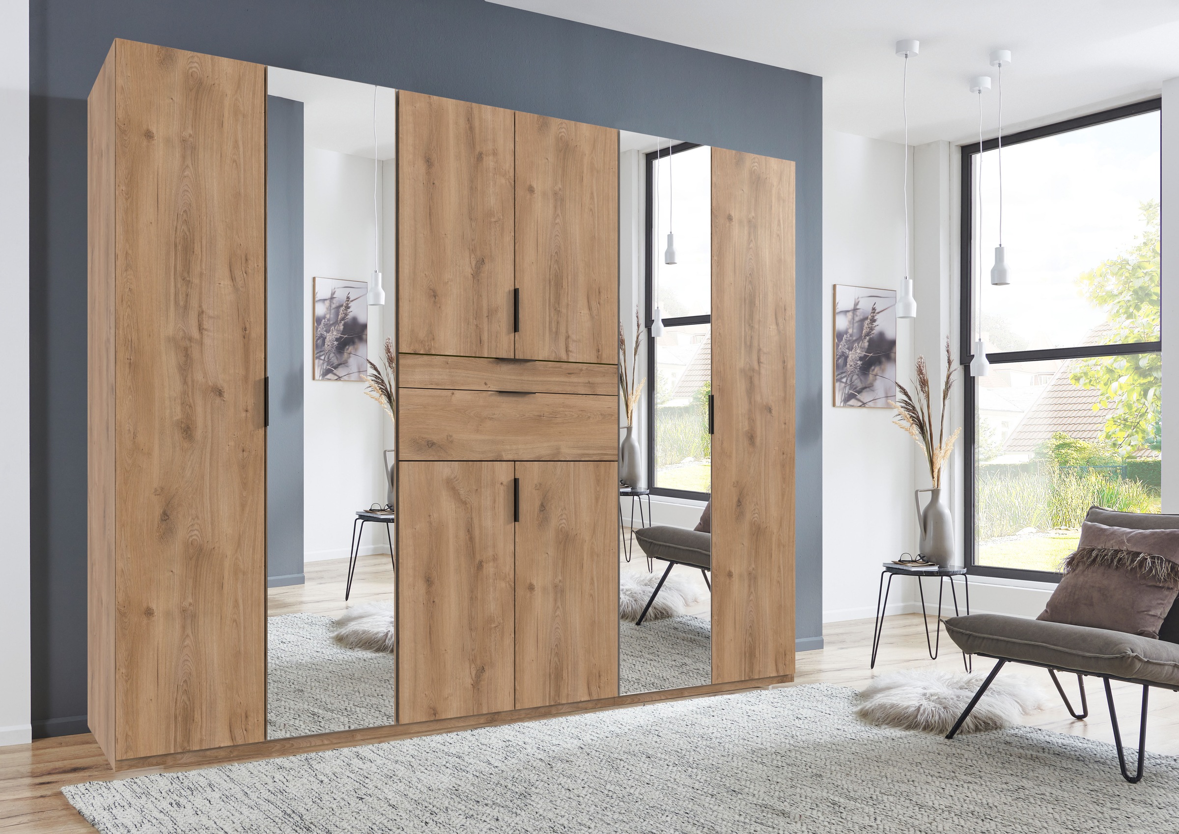 Wimex Drehtürenschrank »Moldau Kleiderschrank mit Spiegel Schlafzimmerschrank Bestseller«, Wähle deine Innenausstattung fertig konfiguriert im Schrank
