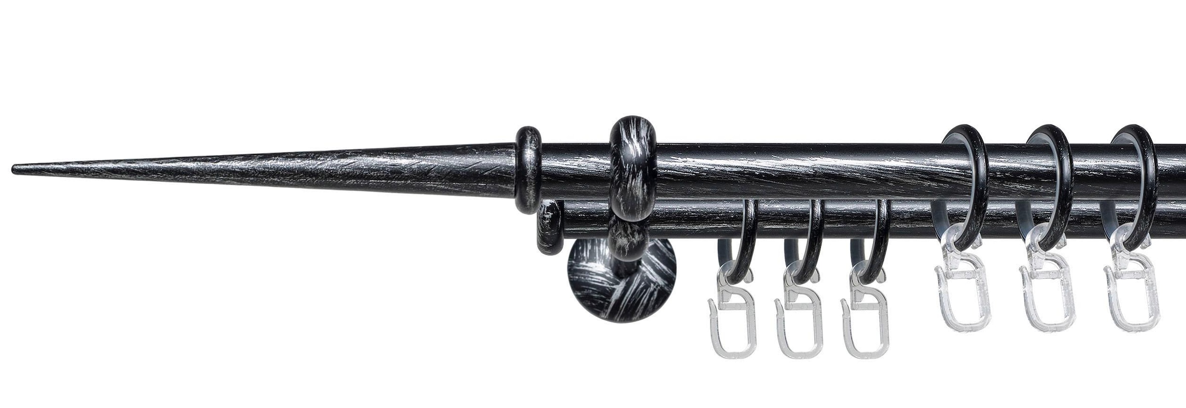 Liedeco Gardinenstange "Esp Spitze" Ø 16 mm 2 läufig-läufig Fixmaß 2-läufig günstig online kaufen